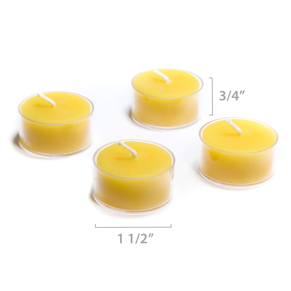 Bluecorn 100% Pure Beeswax Tealight Candles | Natural Beeswax Candles, Yellow Tea Lights Candles | Long Burn (4-5 Hours) | Soy, Paraffin, & Fragrance Free, Bulk 48-Pack