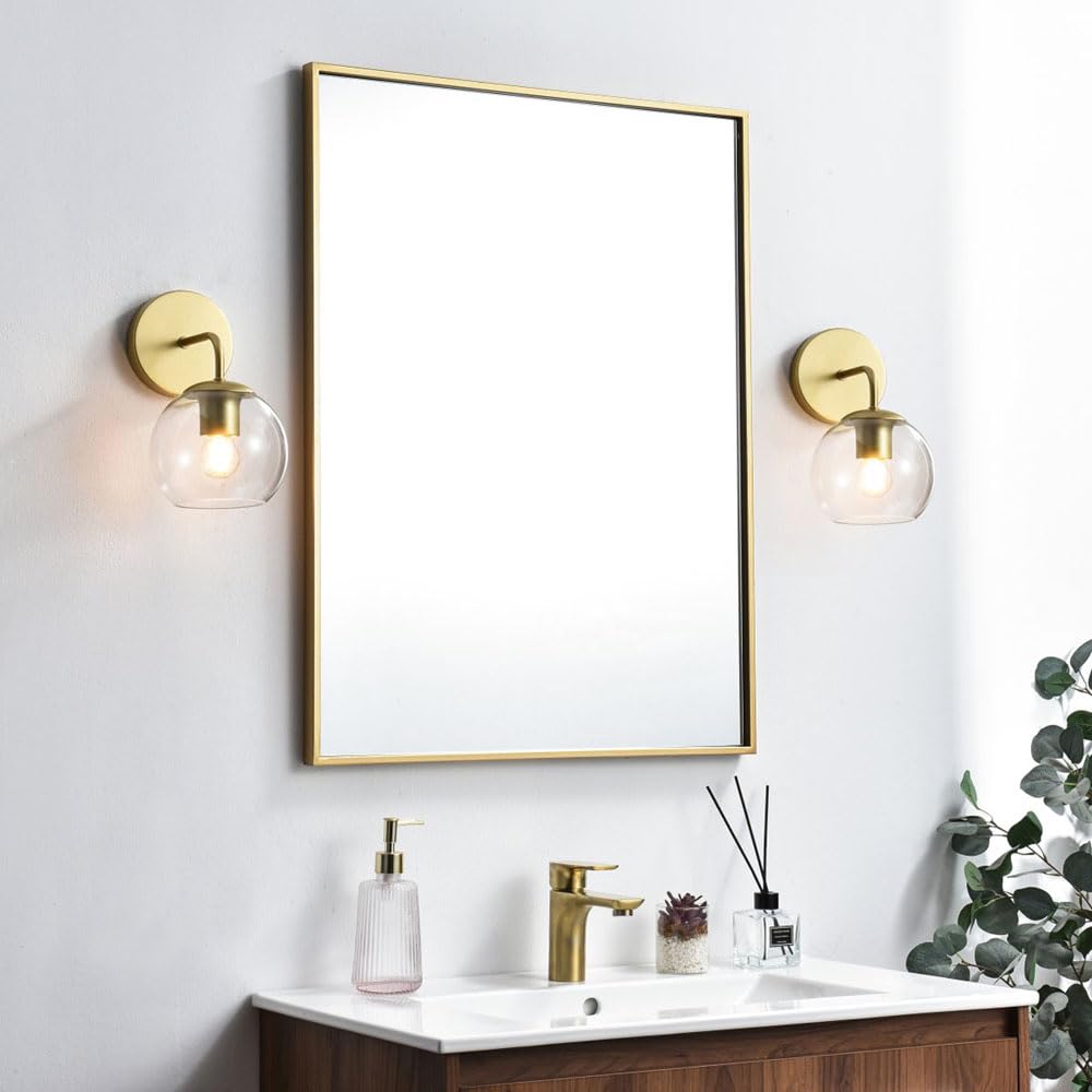 Living District Chrome Glass Bath Sconce - 1-Light Modern Iron & Clear Design