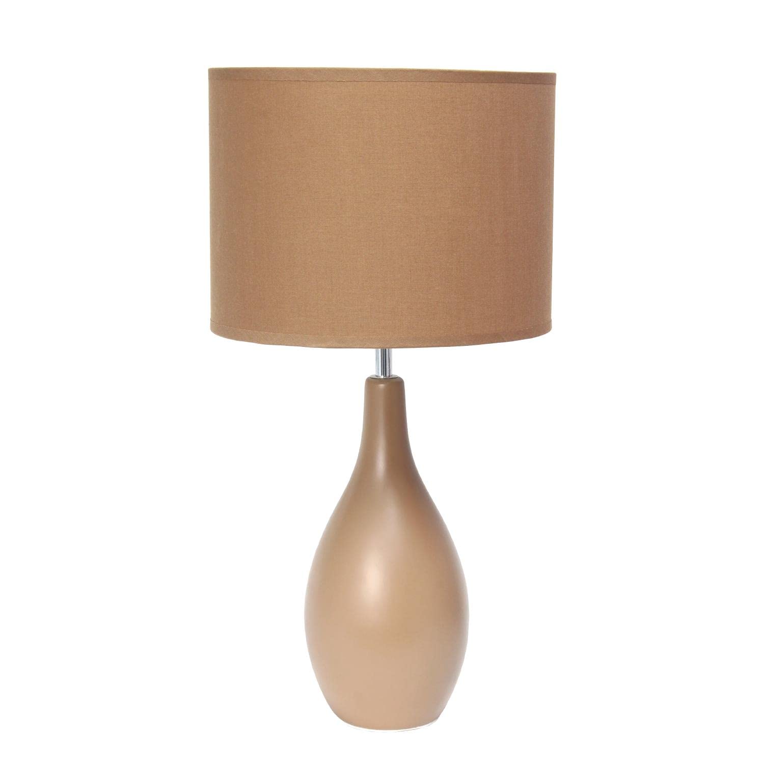 Creekwood Home Ceramic Dewdrop Table Lamp, 18.11&quot; Traditional Design, Light Brown Shade