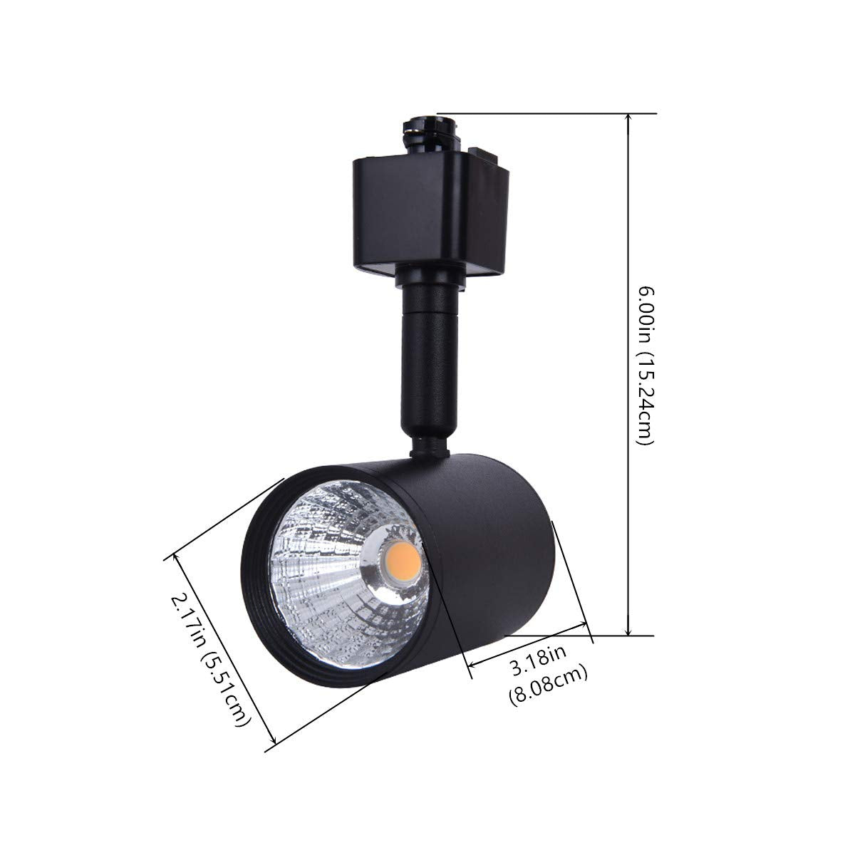 mirrea 6 Pack LED Track Lighting Heads, 6.5W, 24°, Black, 3000K Warm White, Compatible with H Type Track Lighting