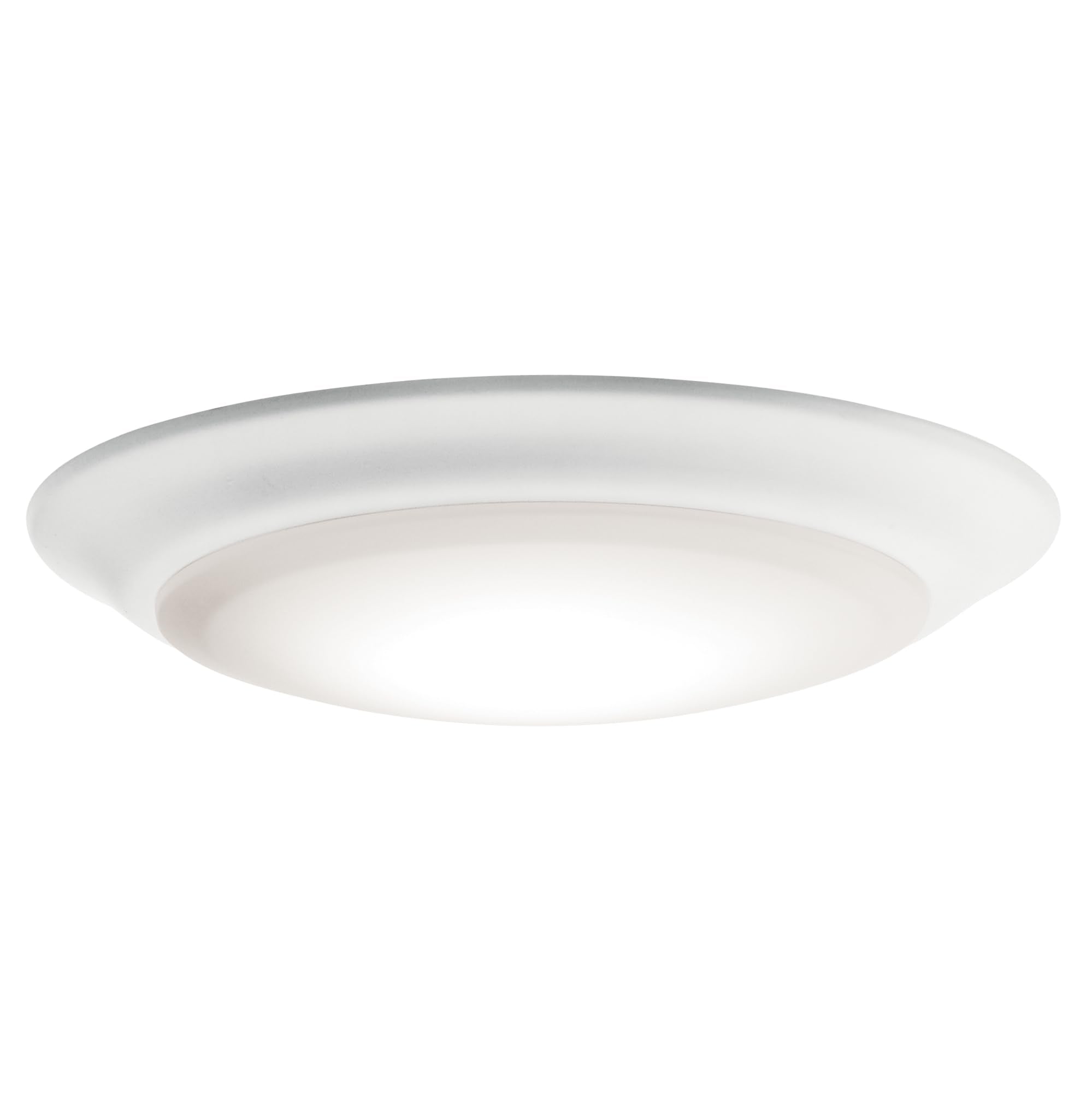 Kichler Gen I LED Downlight, Dimmable Ceiling Flush Mount Light, 7.5in x 1.5in, White, Model 43846WHLED27