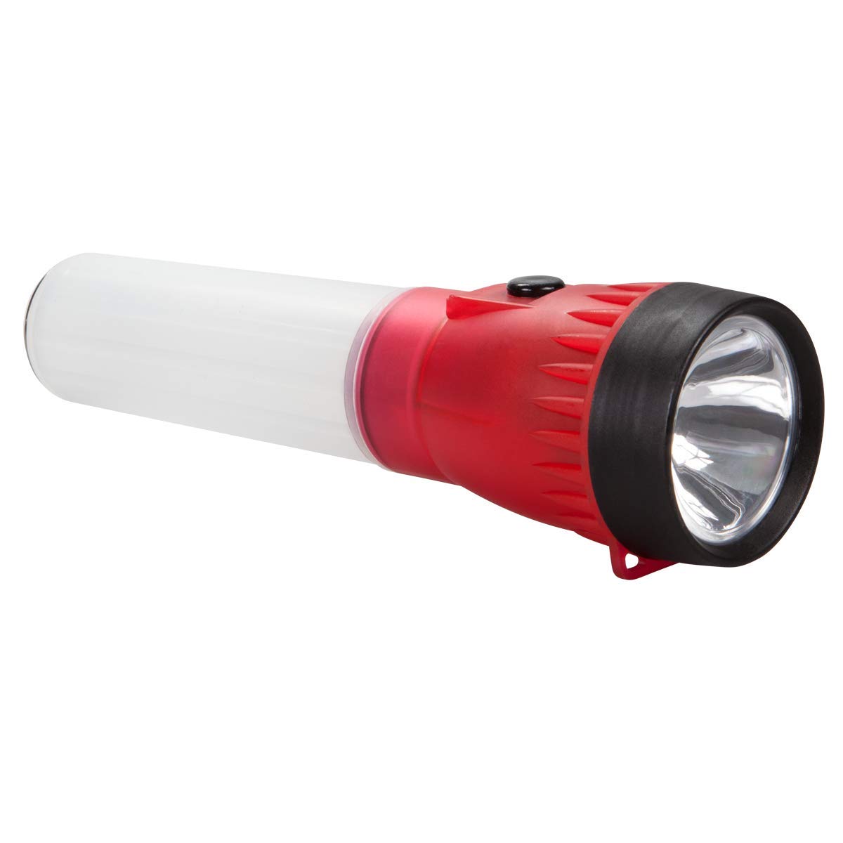 Life Gear LED Flashlight with Glow Handle, Emergency Flasher, Storage Compartment, One Size, White/Red, Model LG141