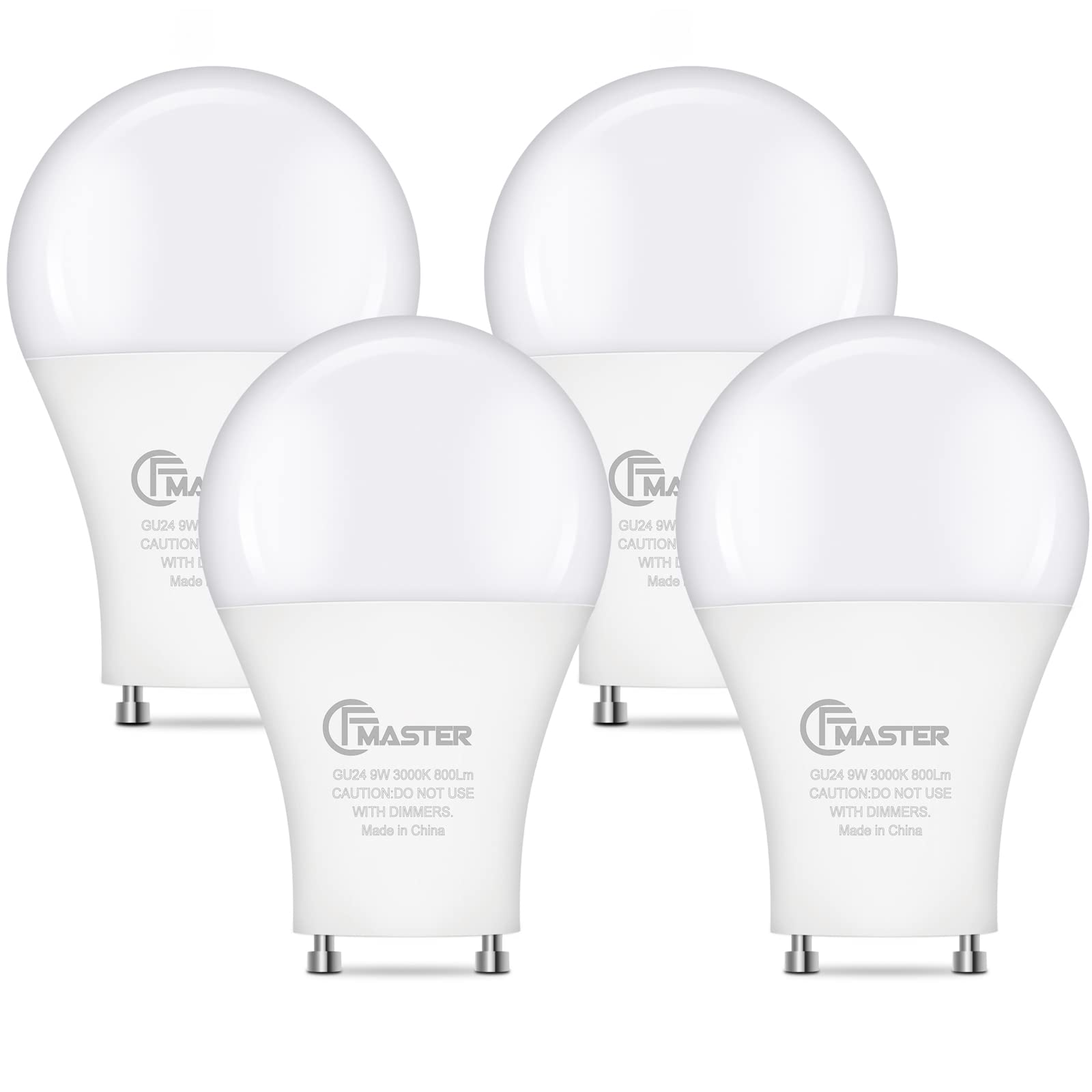 Cfmaster Gu24 Led Light Bulb, 3000K Warm White, 9W(100W Equivalent), 800 Lumens, A19 Shape Gu24 Led Bulbs, Twist And Lock Gu24 P