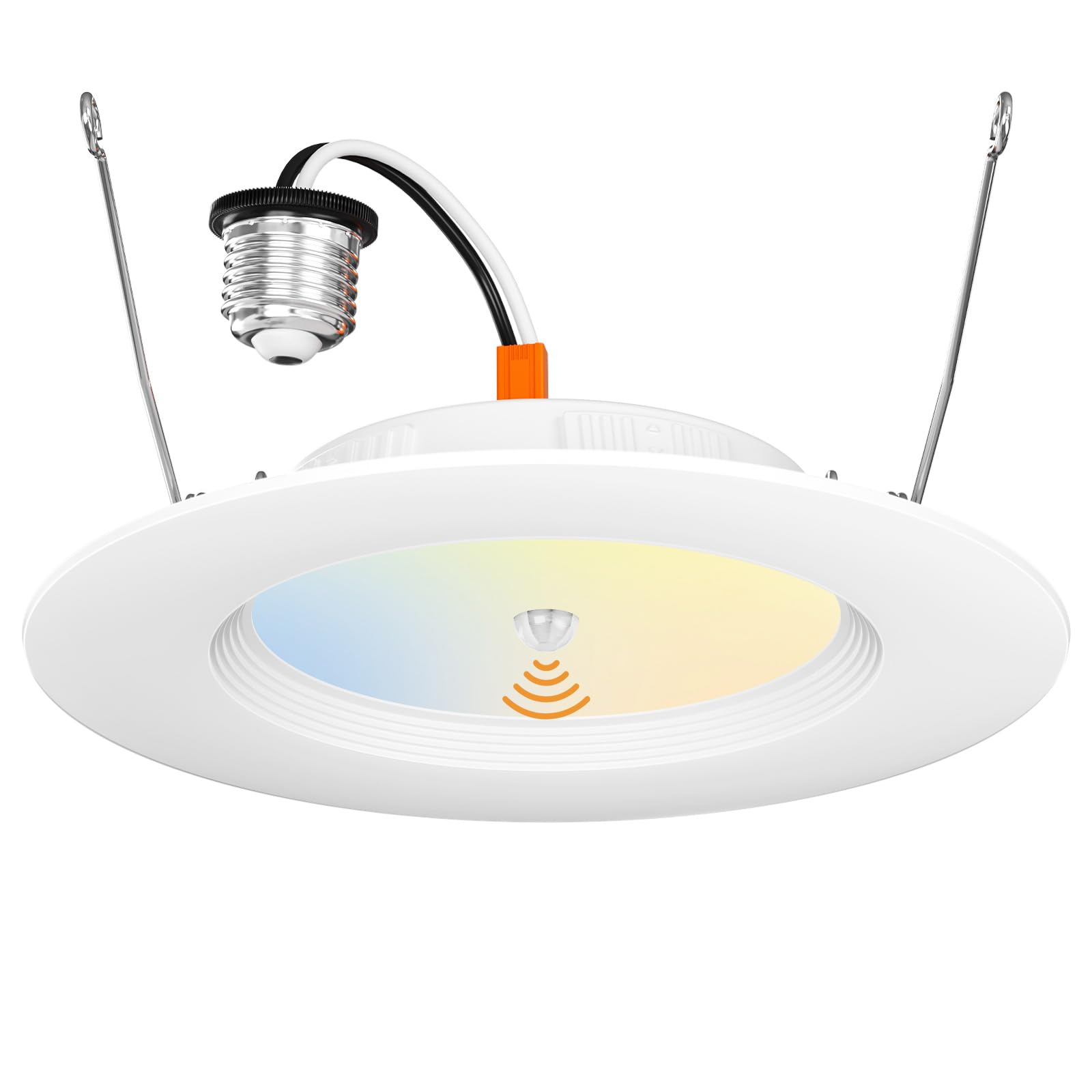 Amico 1 Pack 5/6 inch Motion Sensor Recessed Light, 12.5W=100W, 950LM, 2700K/3000K/4000K/5000K/6000K Selectable, LED Retrofit Ca
