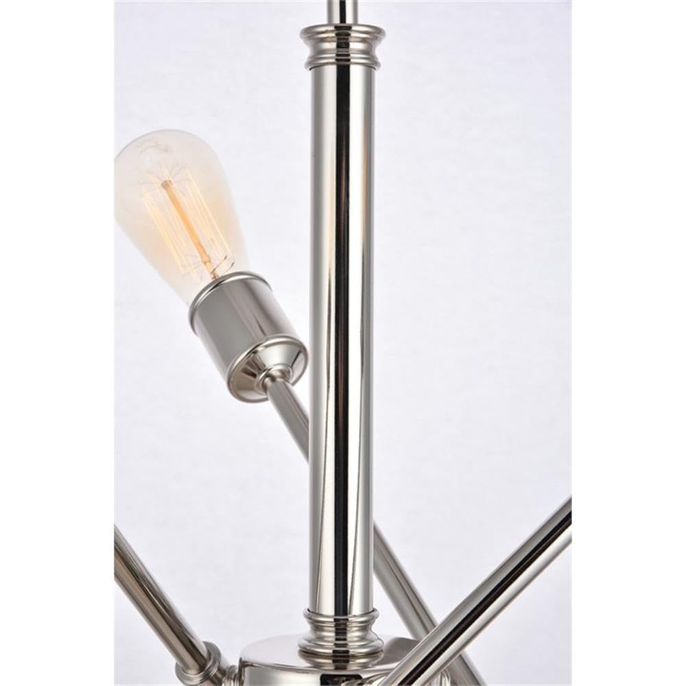 Elegant Lighting Living District Axel 6-Light Metal Pendant in Polished Nickel