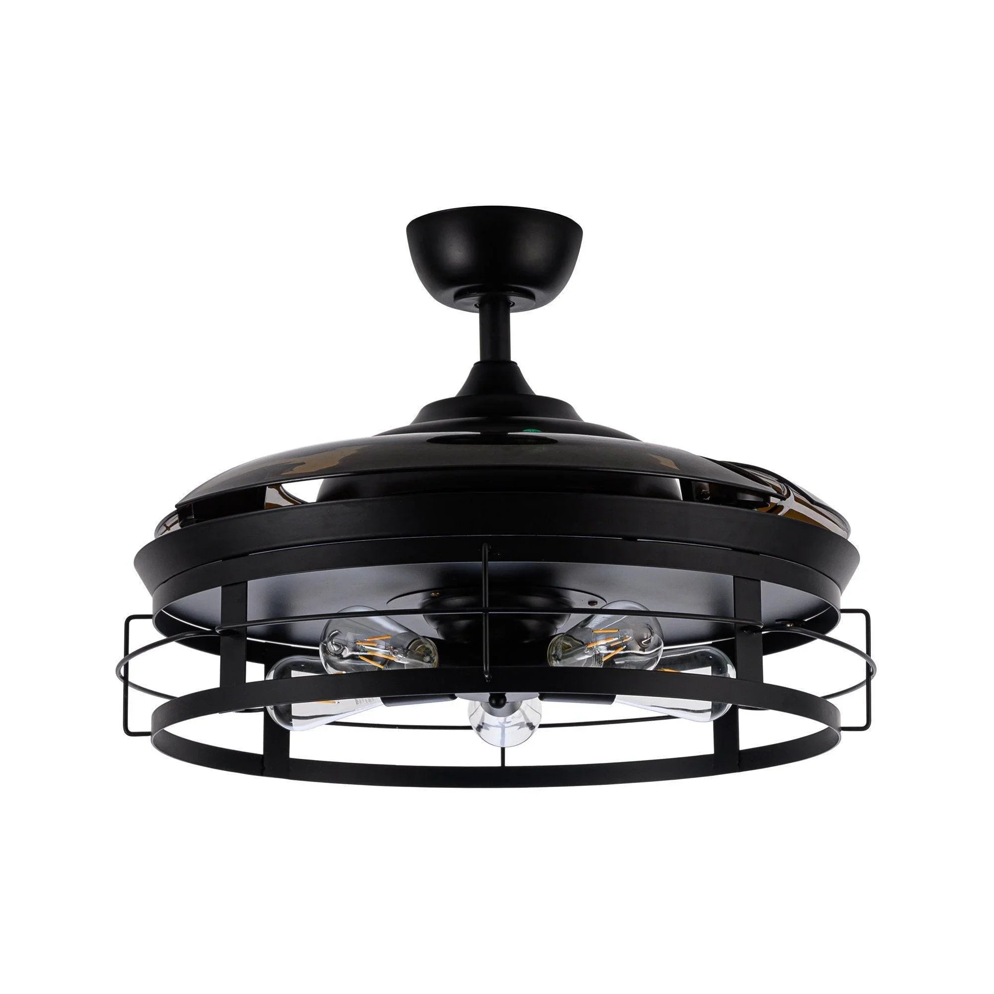 52" Industrial Downrod Mount Ceiling Fan with Lighting and Remote Control