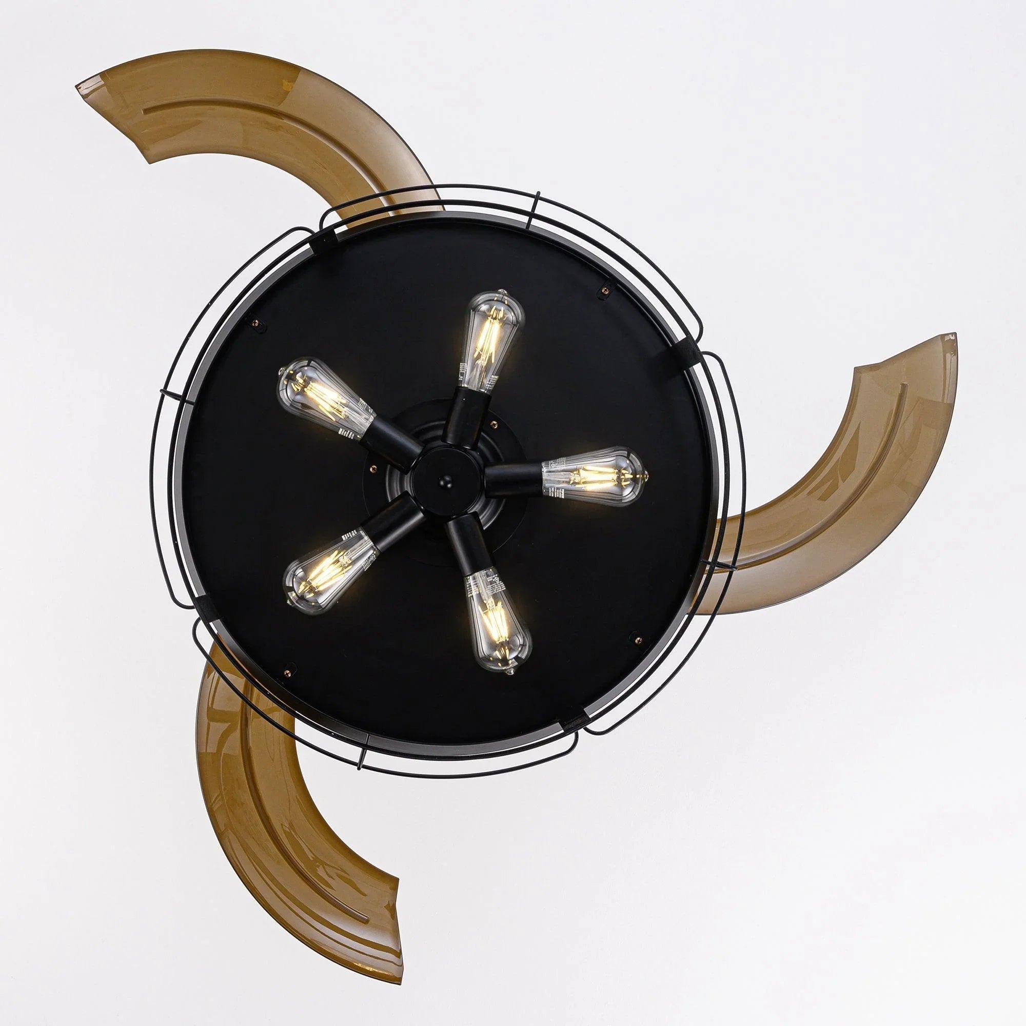 52" Industrial Downrod Mount Ceiling Fan with Lighting and Remote Control