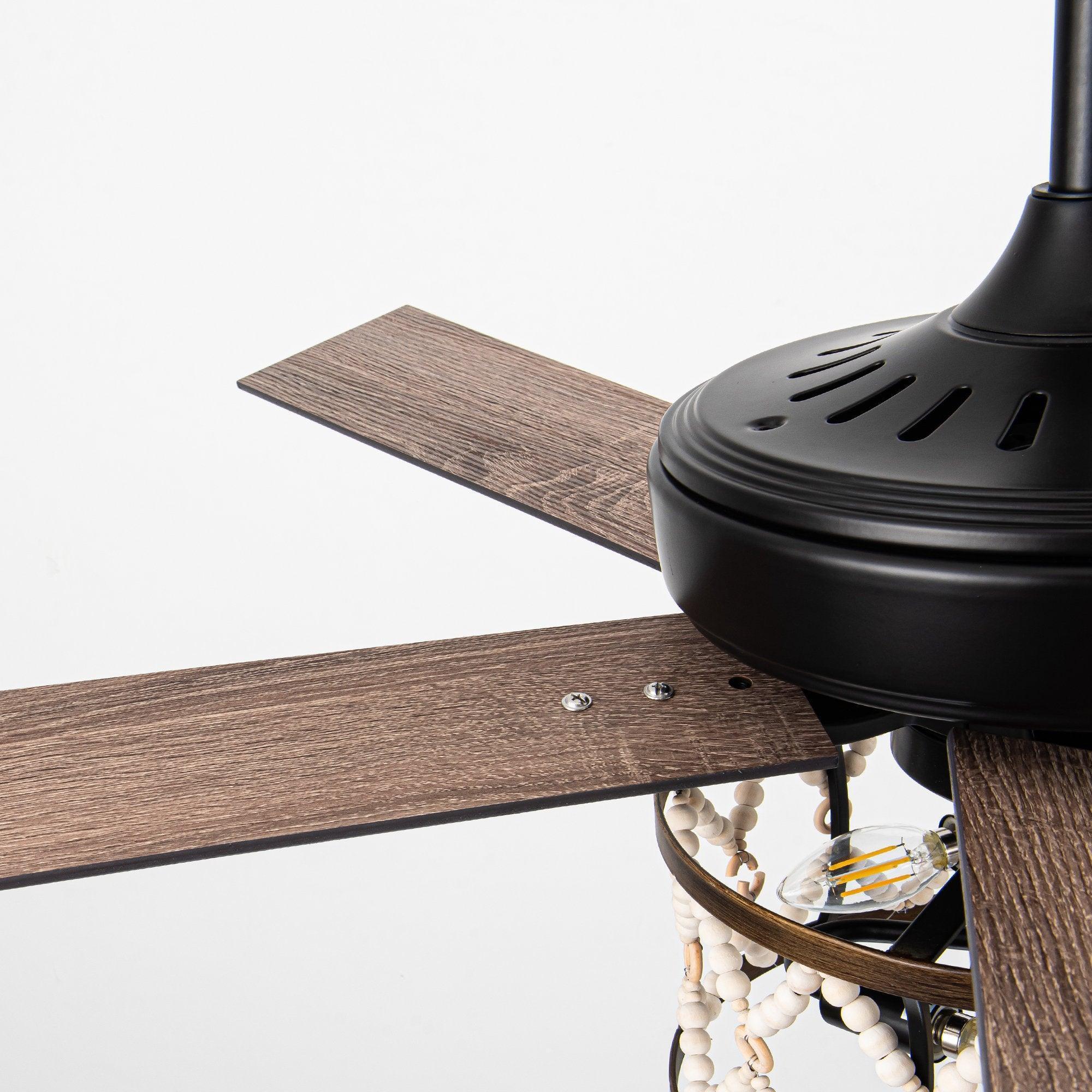 52" New Delhi Industrial Downrod Mount Reversible Ceiling Fan with Lighting and Remote Control