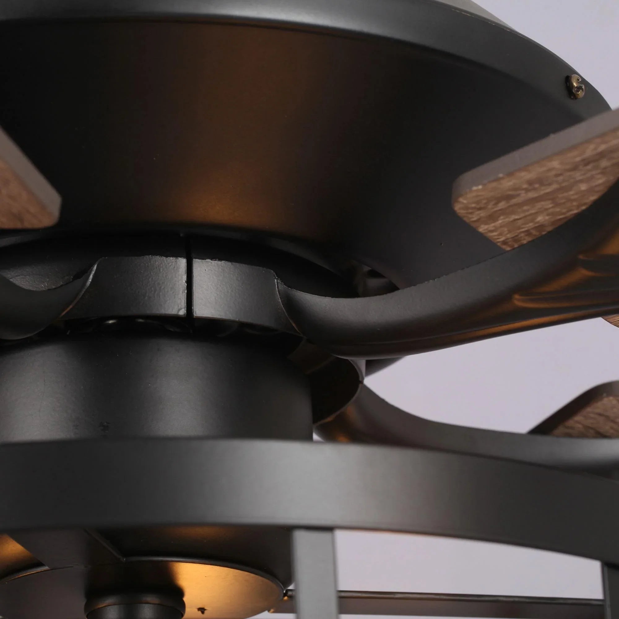 52" Paquette In Indoor Matte Black Industrial Ceiling Fan with Remote Control and Light Kit