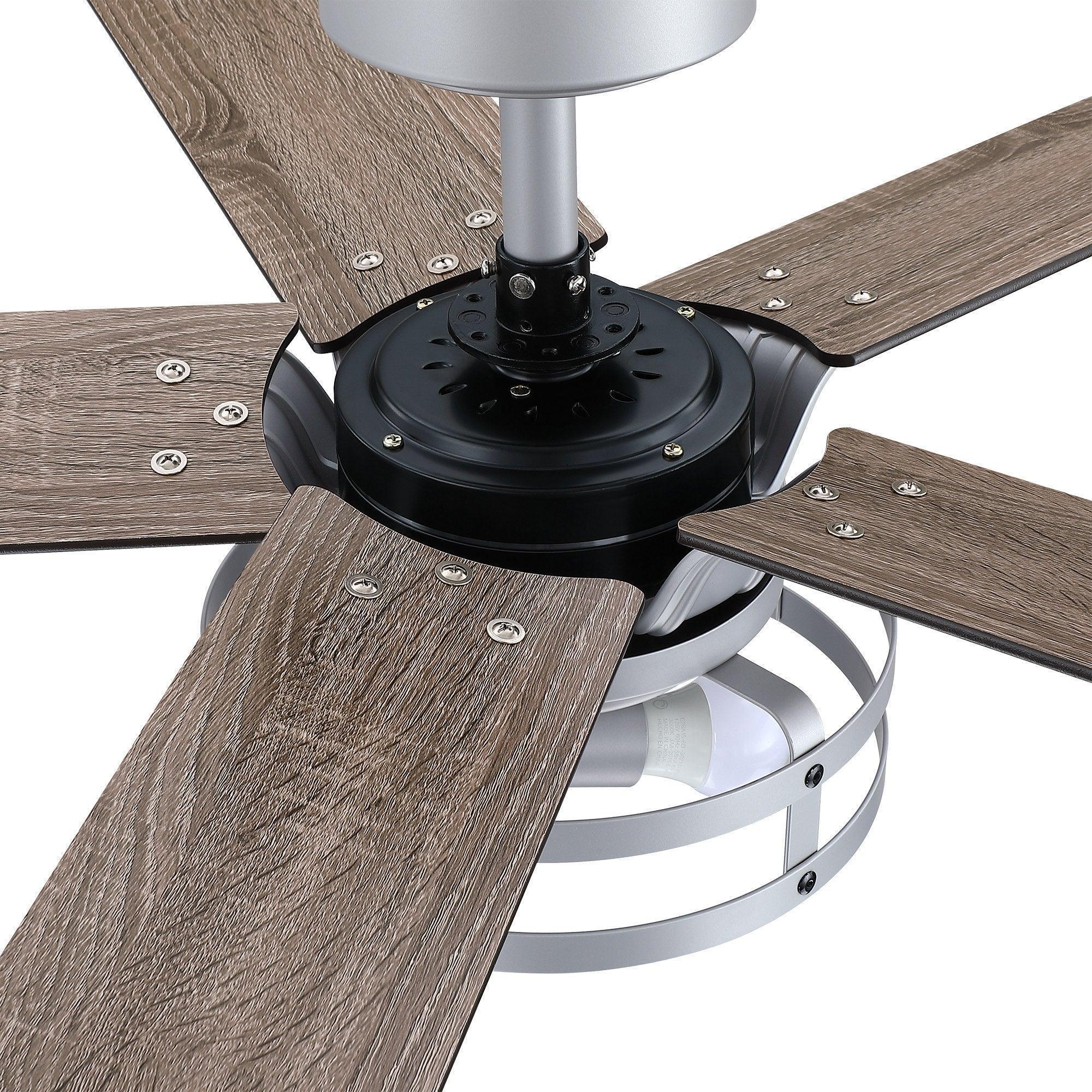 52" Industrial Reversible 5 Blade Led Ceiling Fan