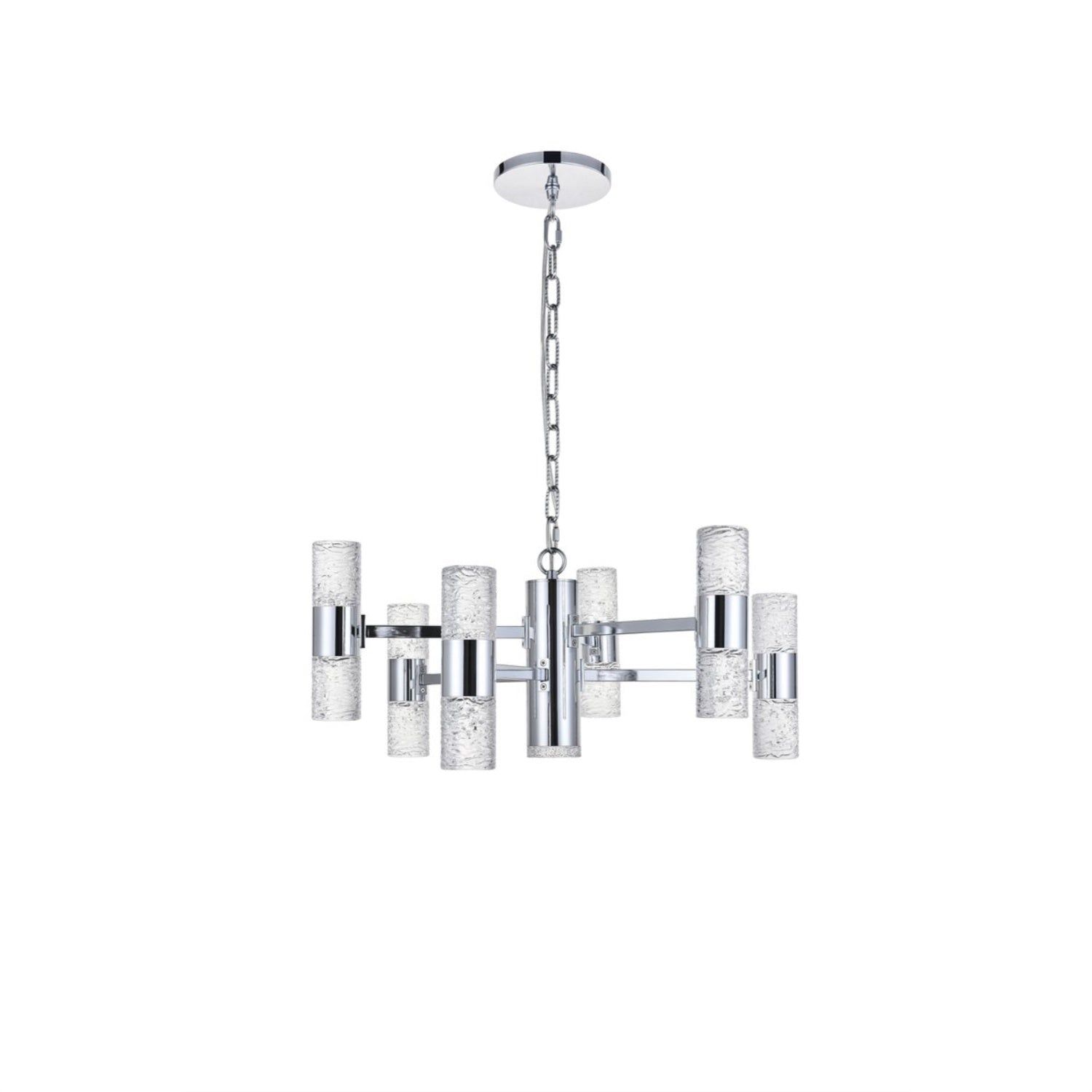 Elegant Lighting Vega 13 Light Led Pendant - Chrome Fixture For Living Room, Kitchen & Hallway