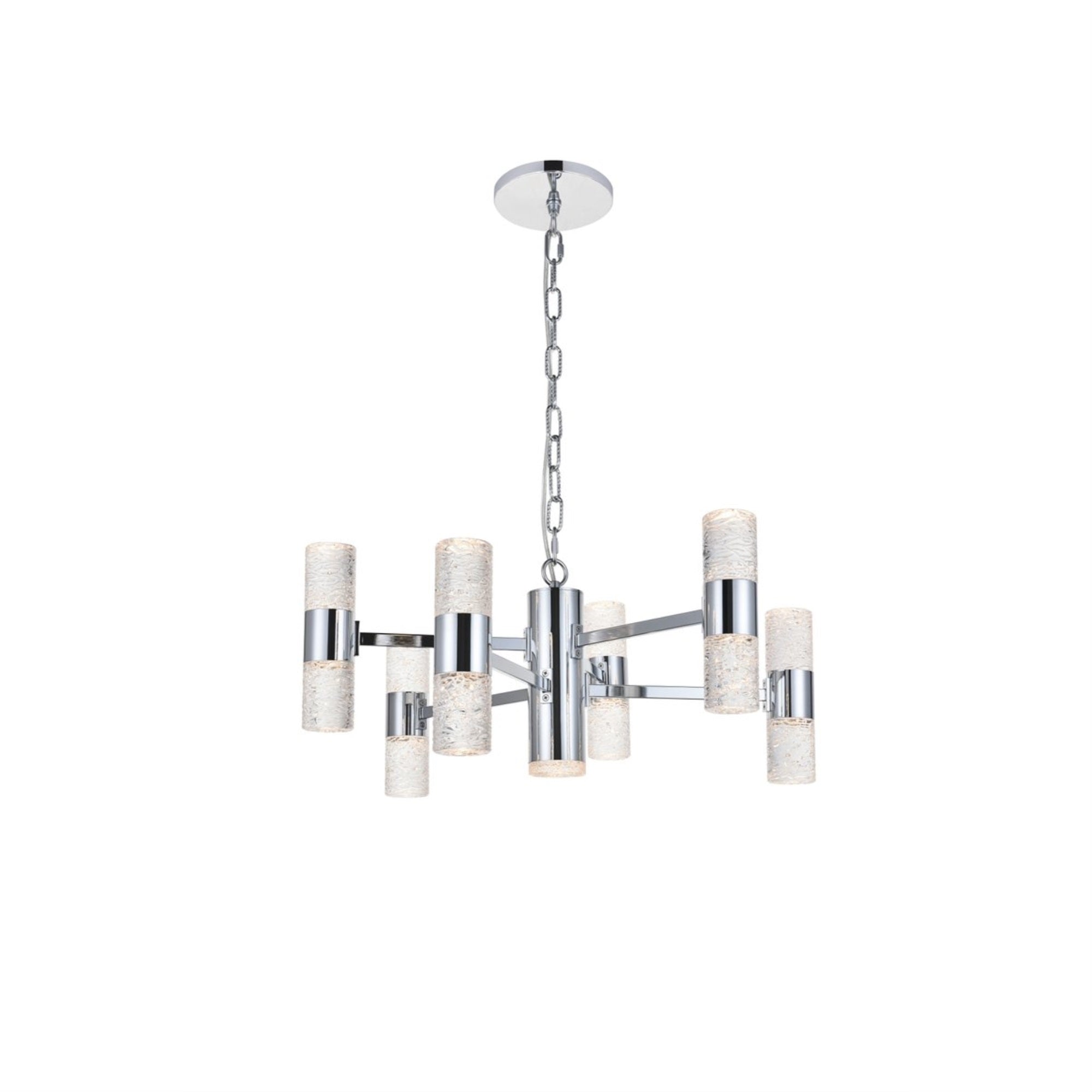 Elegant Lighting Vega 13 Light Led Pendant - Chrome Fixture For Living Room, Kitchen & Hallway