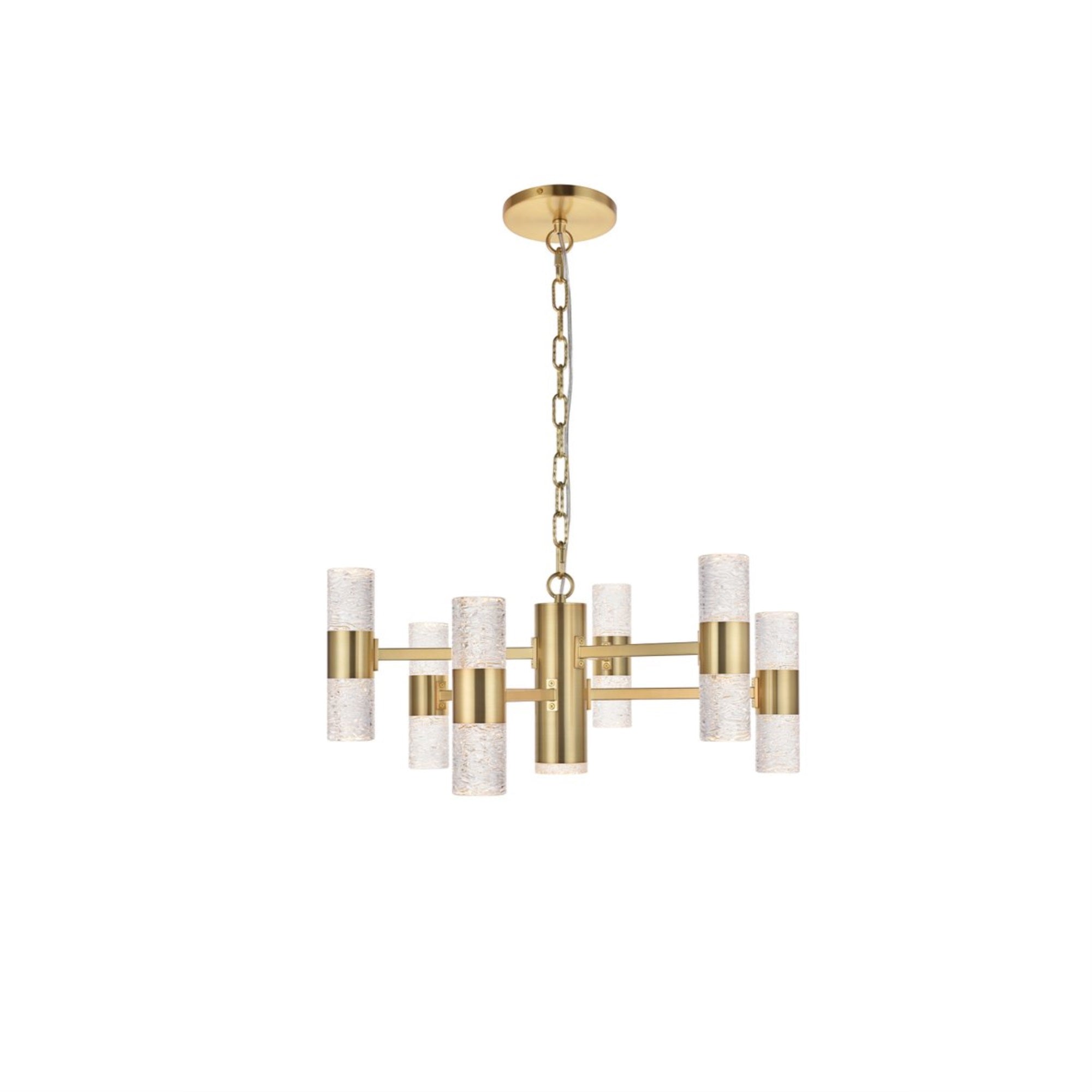 Elegant Lighting Vega 13 Light Led Pendant - Gold Chandelier For Living Room, Kitchen, Bedroom