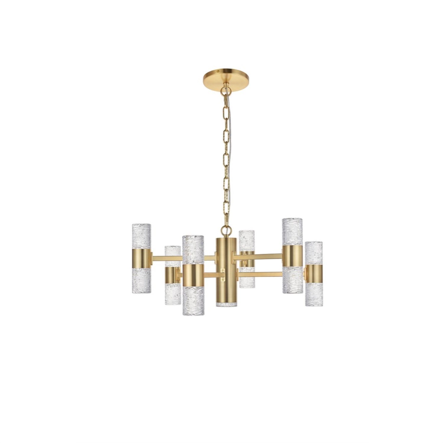 Elegant Lighting Vega 13 Light Led Pendant - Gold Chandelier For Living Room, Kitchen, Bedroom