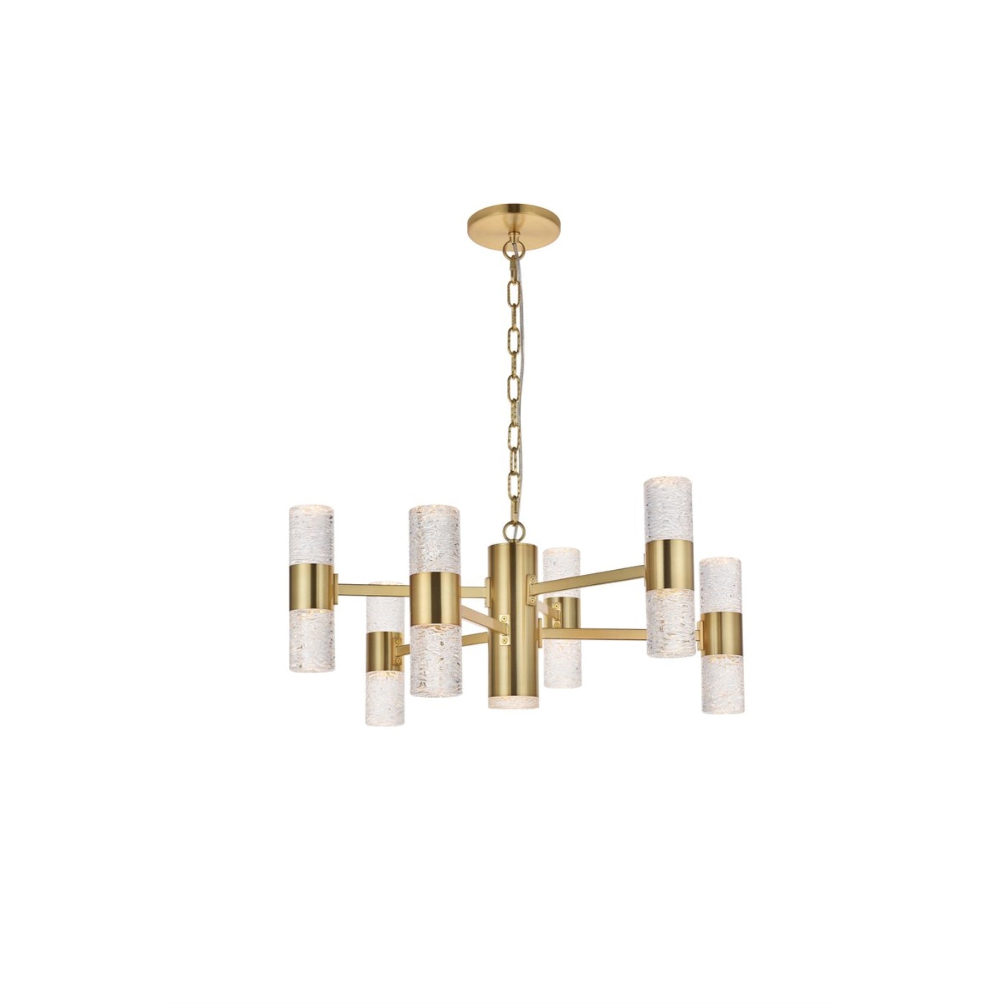 Elegant Lighting Vega 13 Light Led Pendant - Gold Chandelier For Living Room, Kitchen, Bedroom