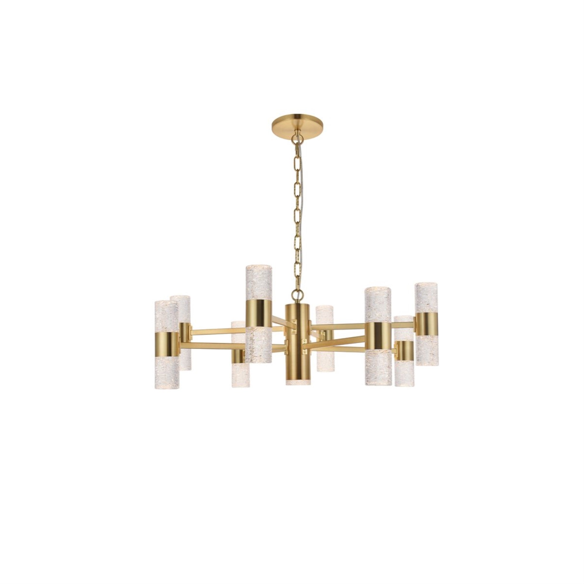 Elegant Lighting Vega 17 Light LED Pendant, 10.83x32 in, Gold, Model 5200D32G for Living Room, Kitchen, Bedroom & Hallway