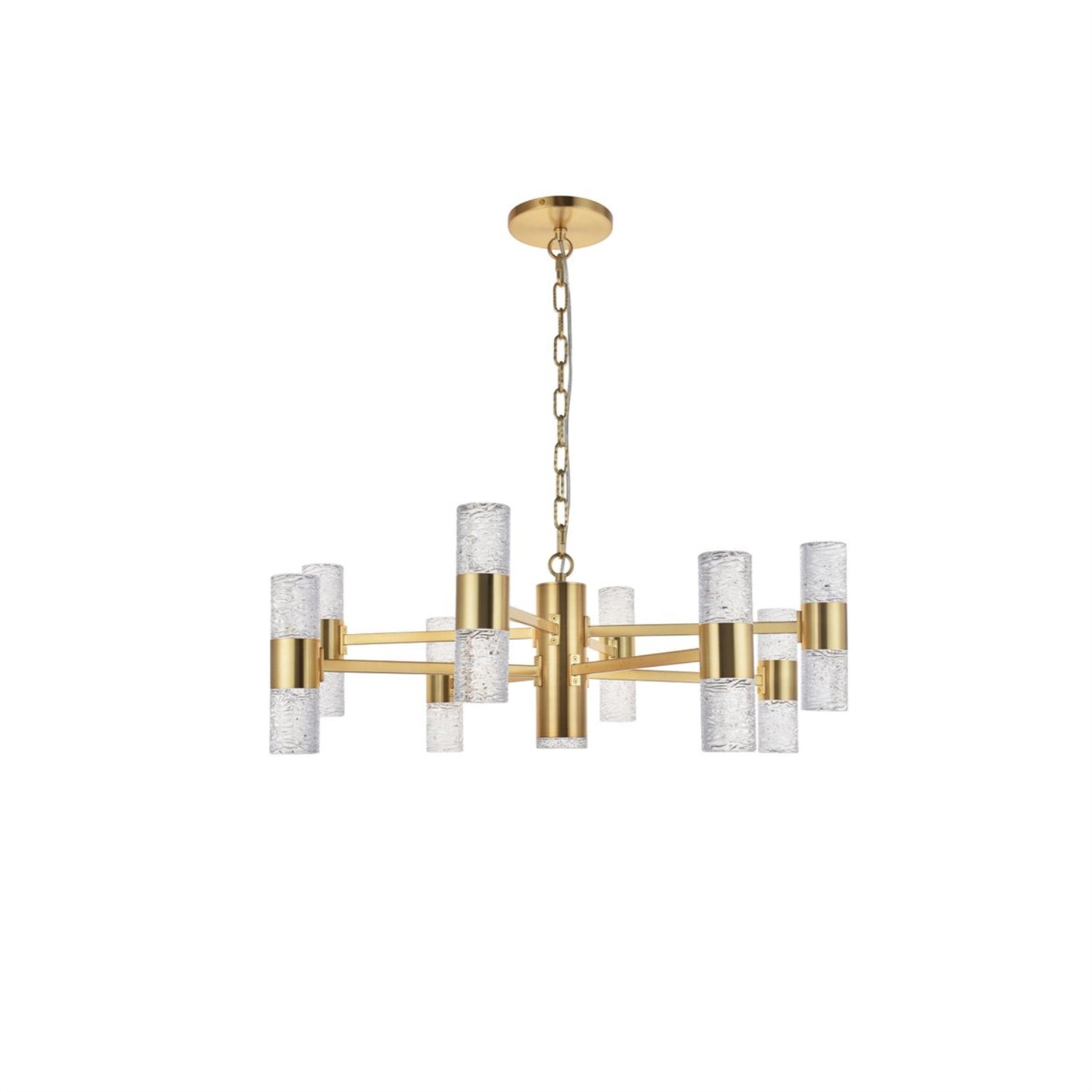 Elegant Lighting Vega 17 Light LED Pendant, 10.83x32 in, Gold, Model 5200D32G for Living Room, Kitchen, Bedroom & Hallway