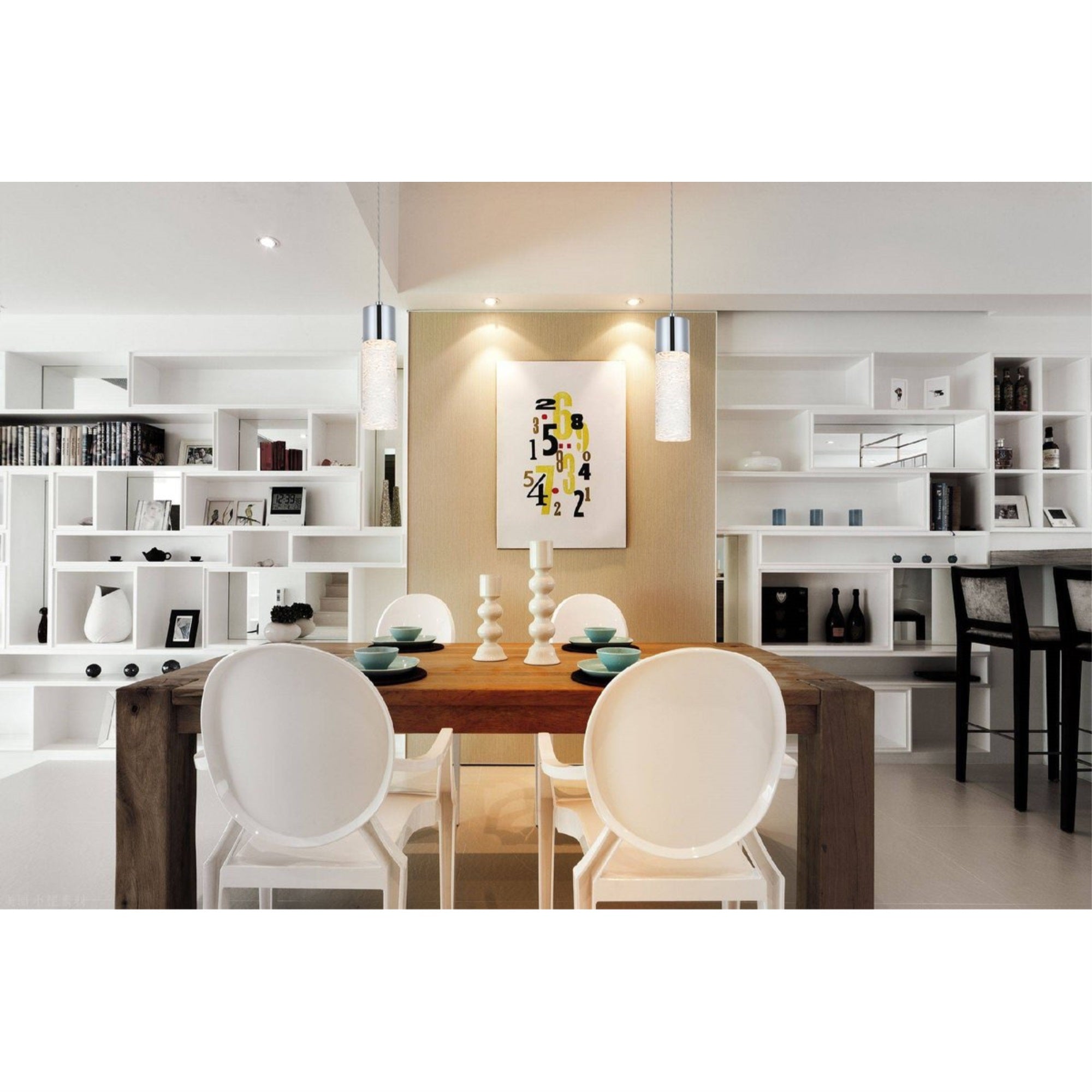 Elegant Lighting LED Pendant Light, Chrome Finish, Model 5200D4C, Ideal for Living Room, Bedroom & Hallway