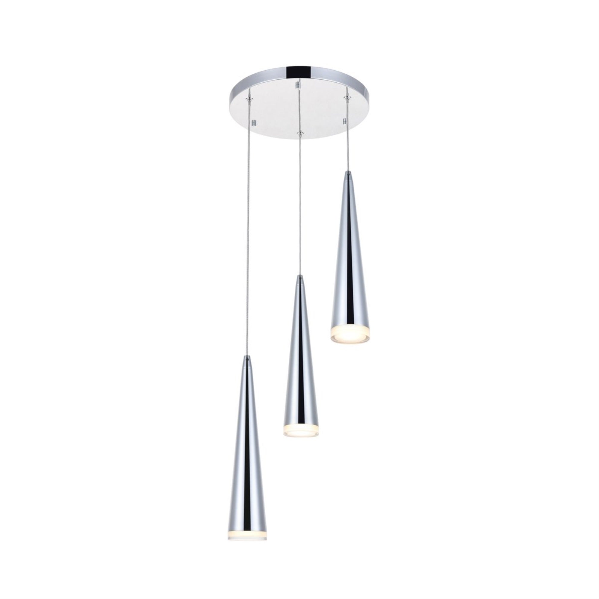 Fantasia 3 light Chrome LED Pendant