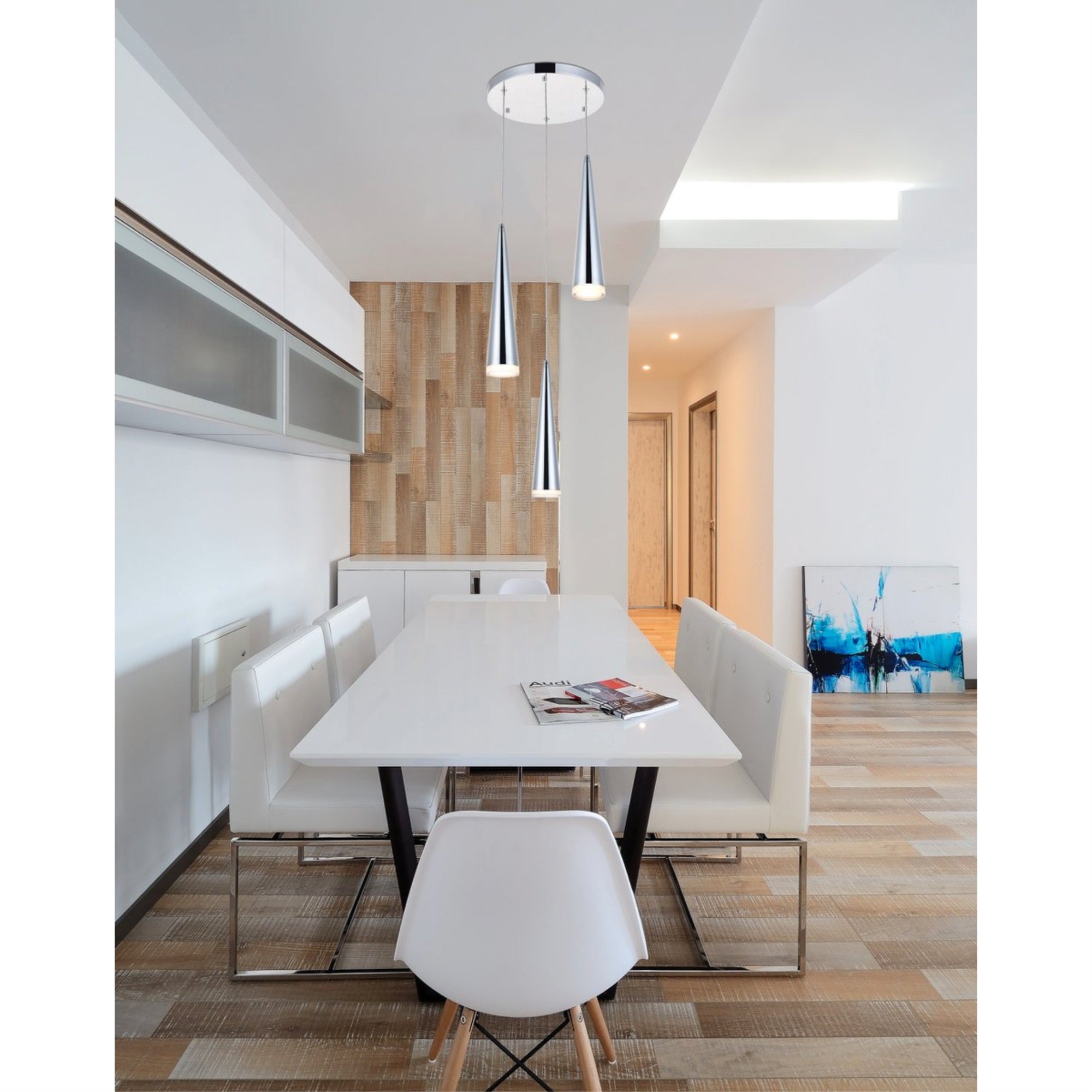 Fantasia 3 light Chrome LED Pendant