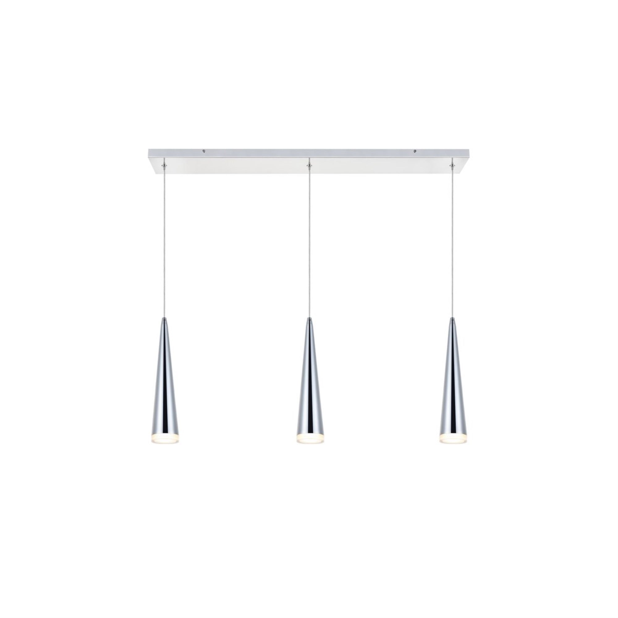 Fantasia 3 light Gold LED Pendant