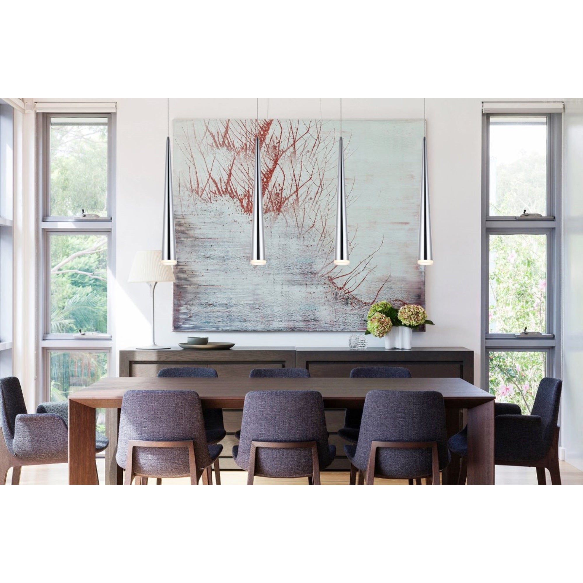Elegant Lighting Fantasia 1 Light Chrome Led Pendant