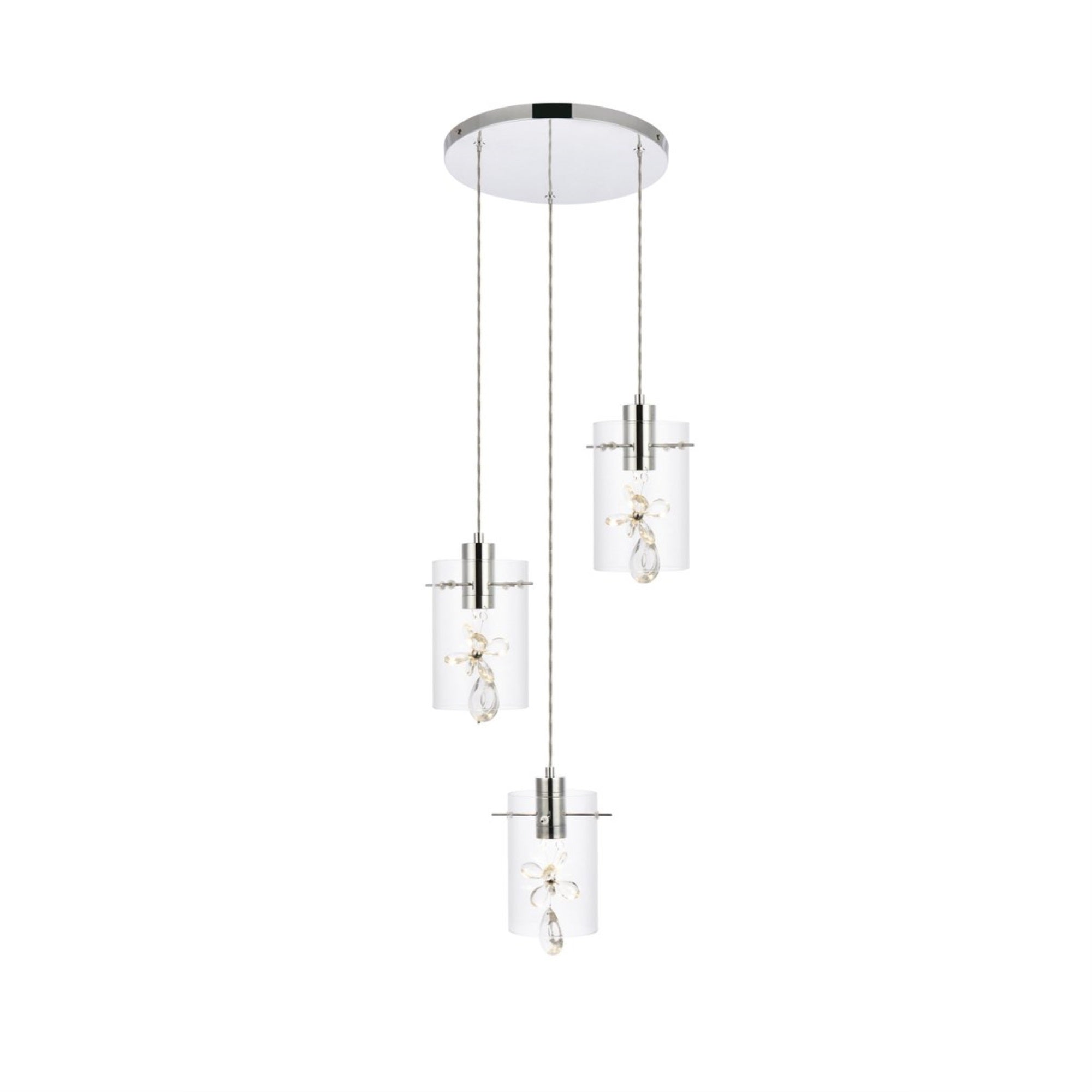 Hana 3 lights Chrome Pendant