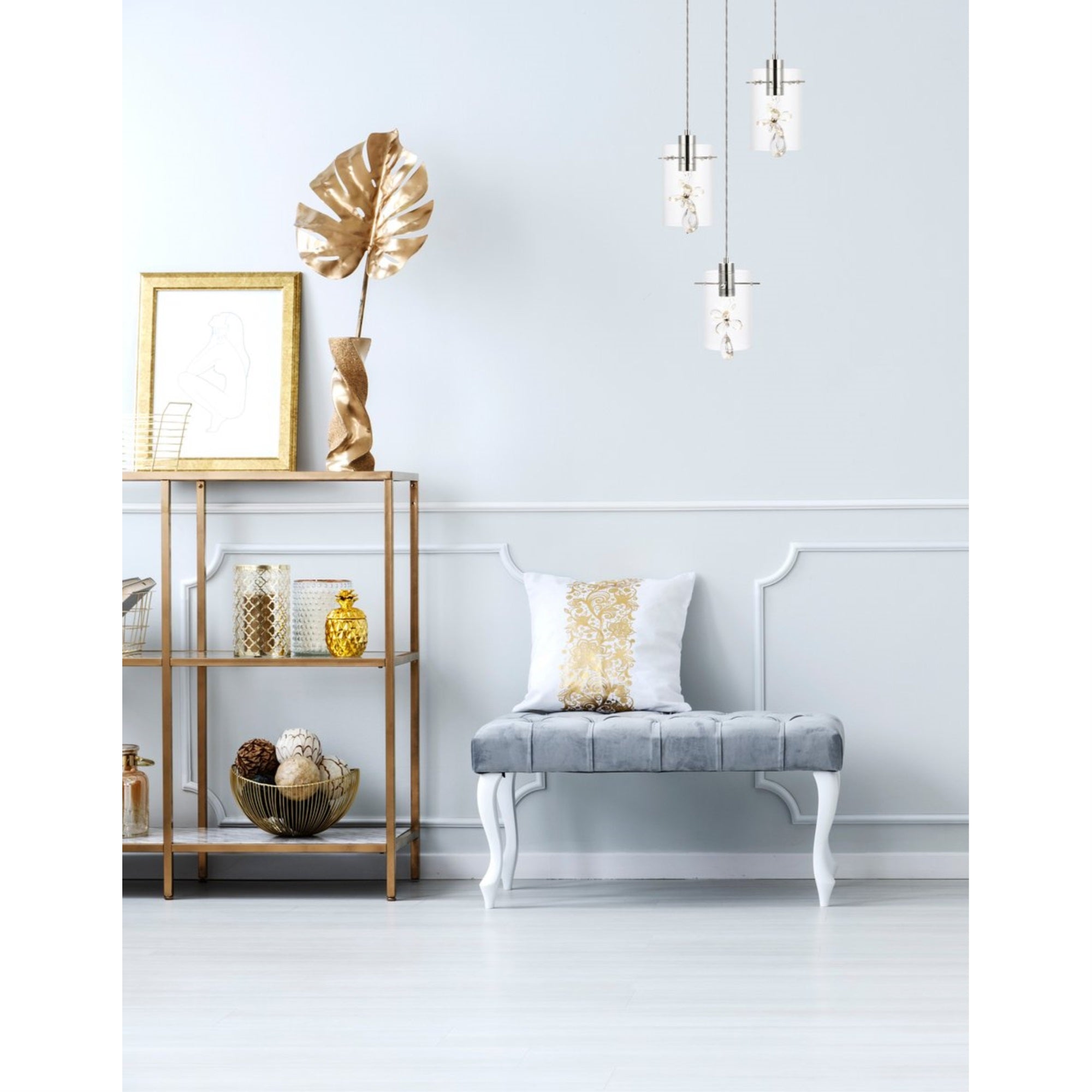 Hana 3 lights Chrome Pendant