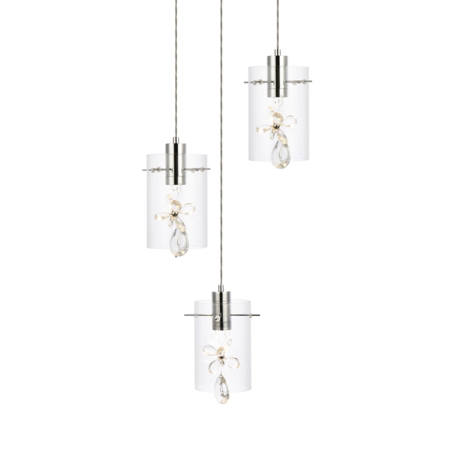 Hana 3 lights Chrome Pendant
