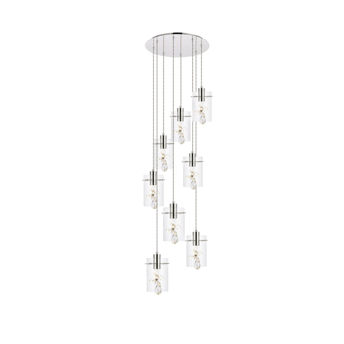 Hana 8 lights Chrome Pendant