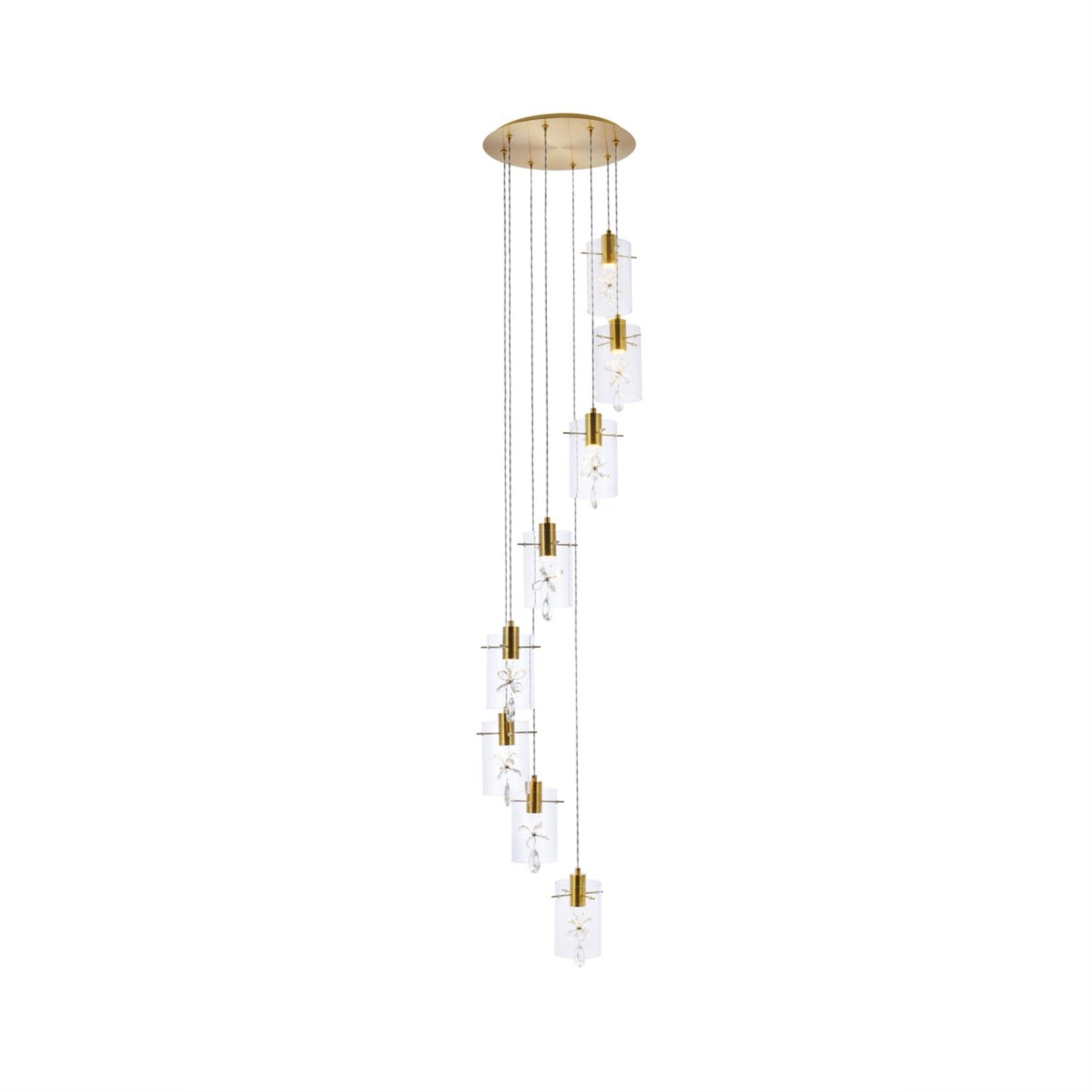 Hana 8 lights Gold Pendant