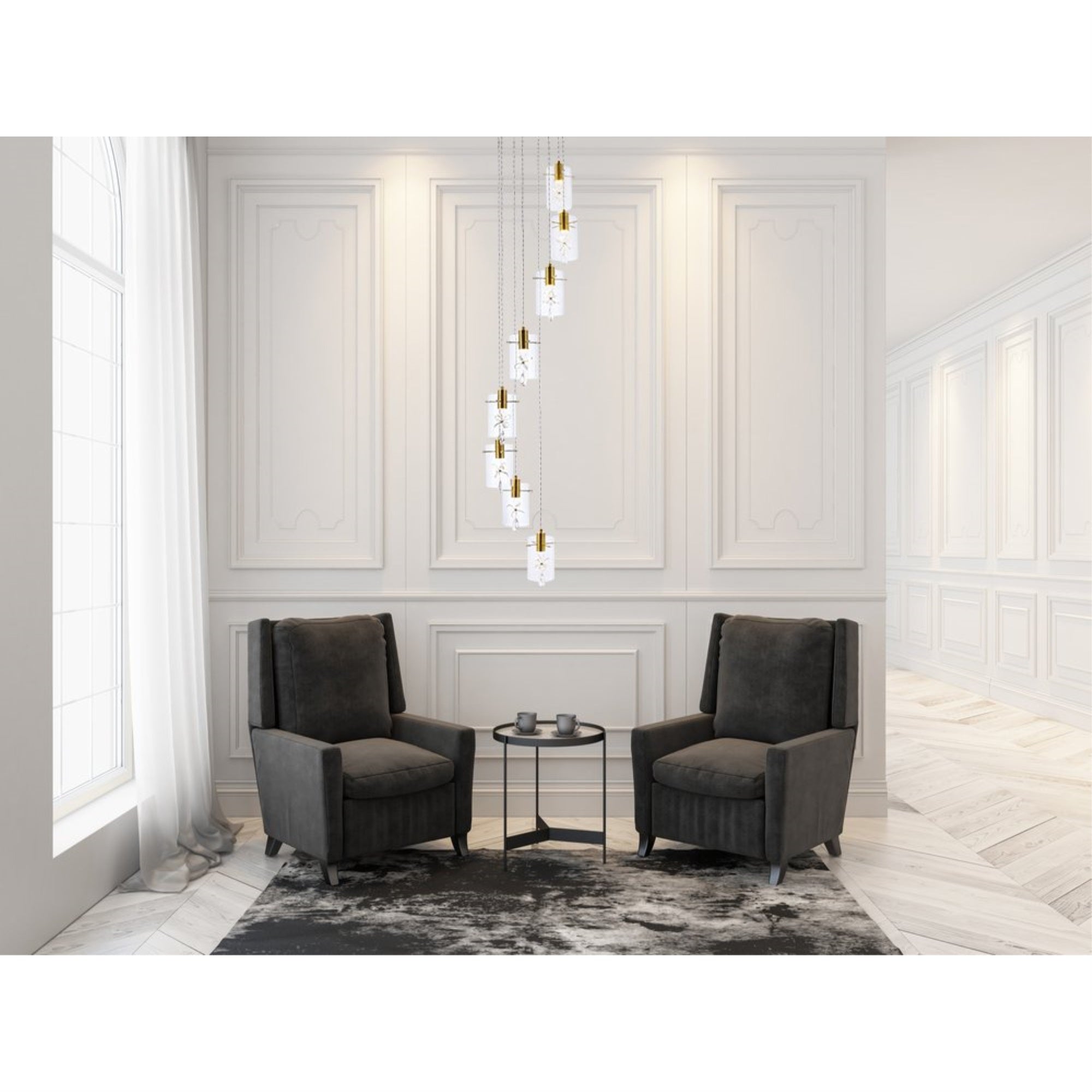 Hana 8 lights Gold Pendant