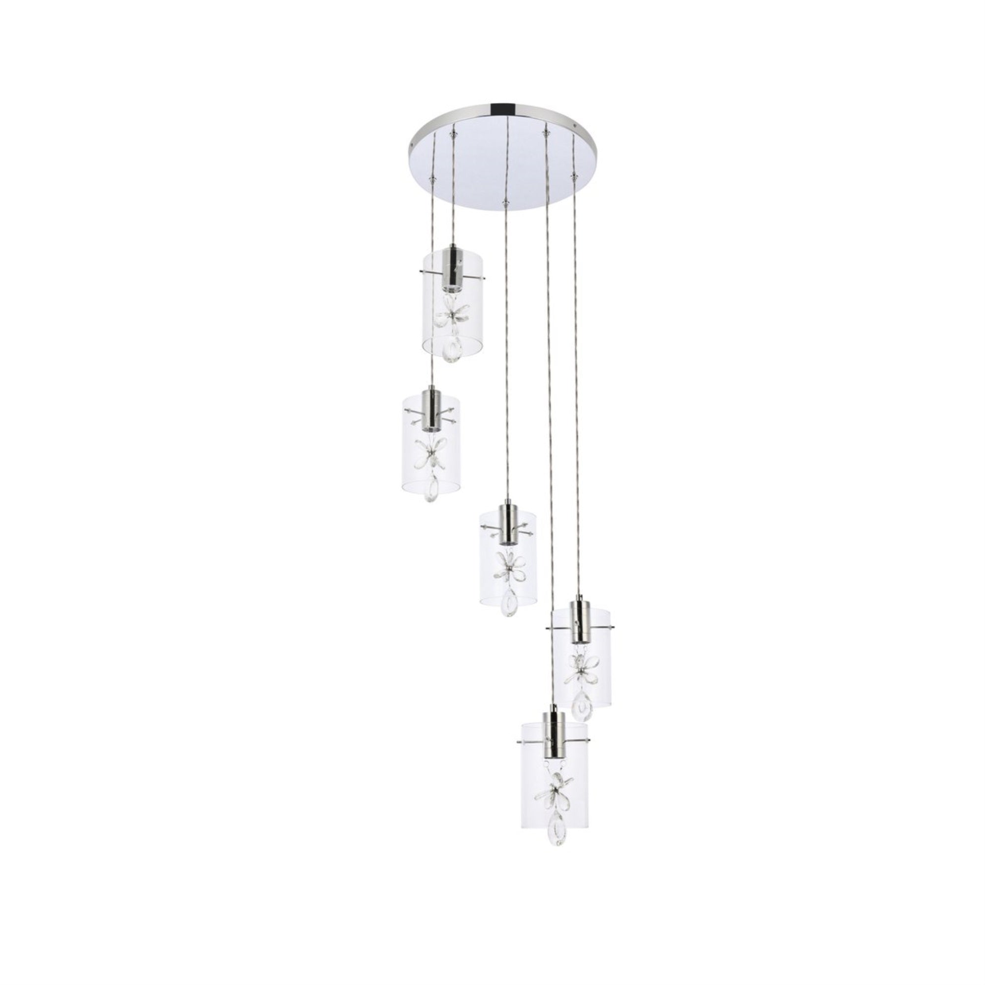 Hana 5 lights Chrome Pendant