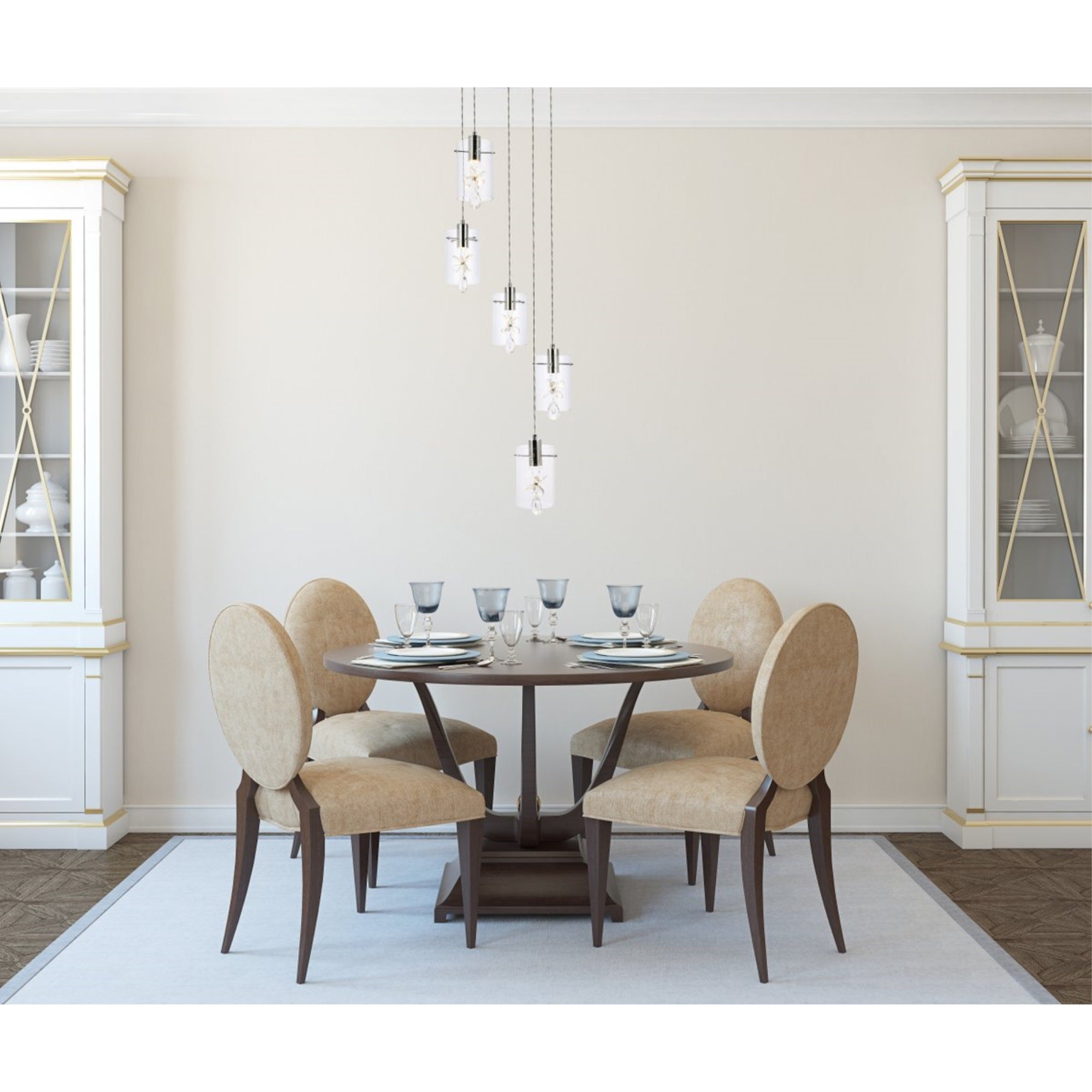 Hana 5 lights Chrome Pendant