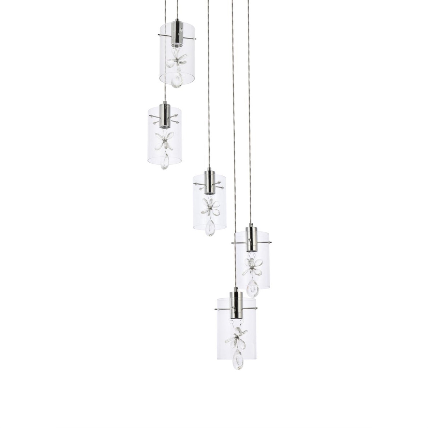 Hana 5 lights Chrome Pendant