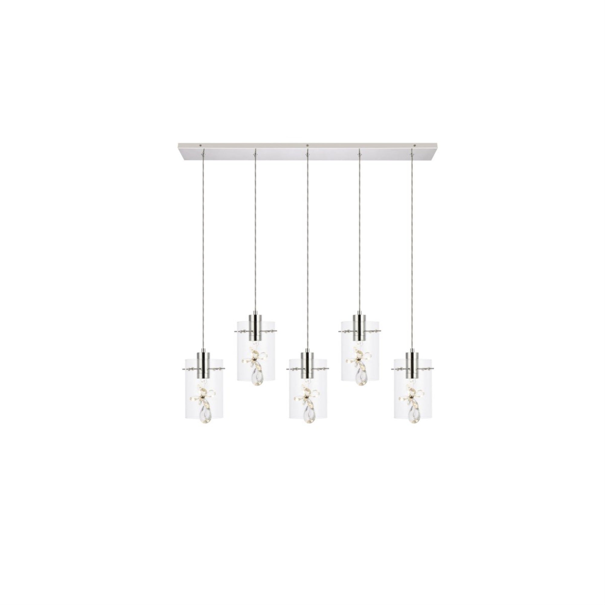 Hana 5 lights Chrome Pendant
