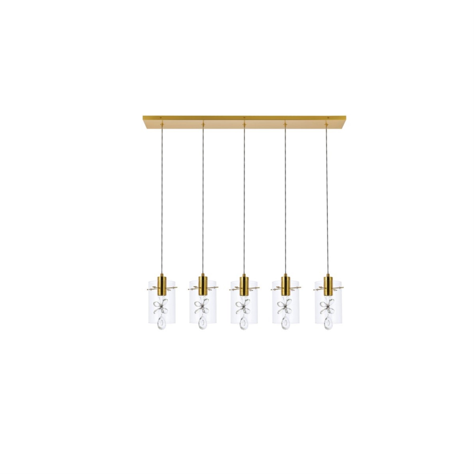 Hana 5 lights Gold Pendant