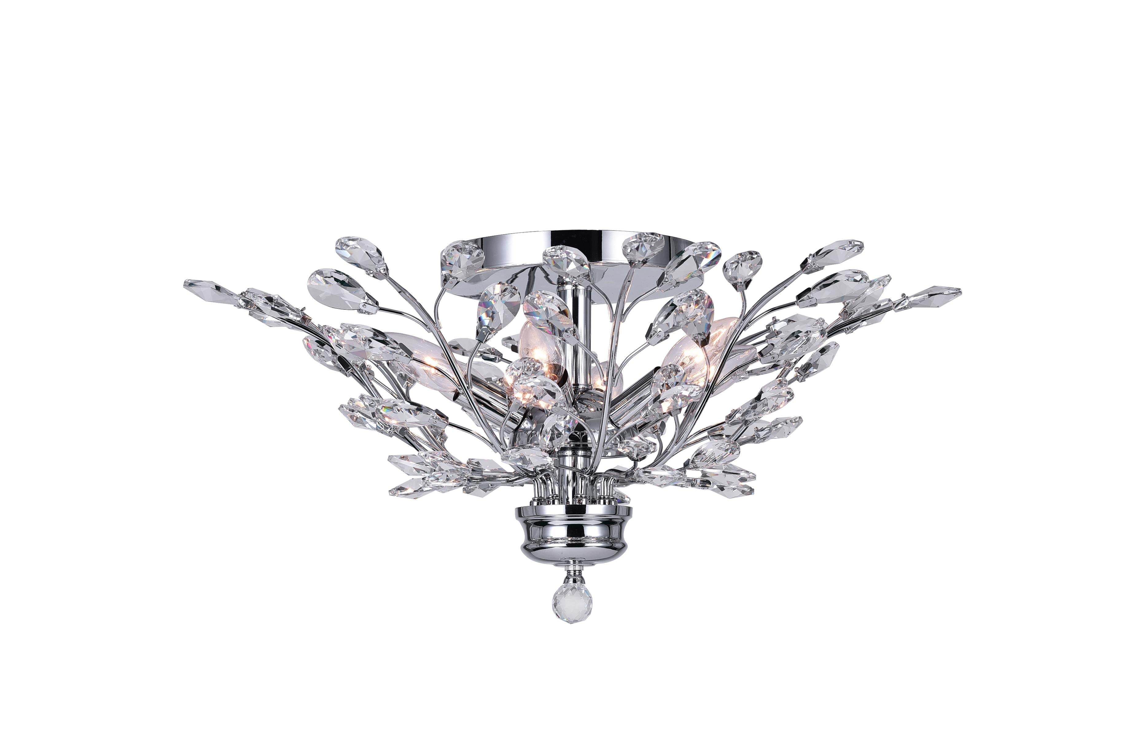 3 Light Drum Shade Flush Mount with Chrome finish