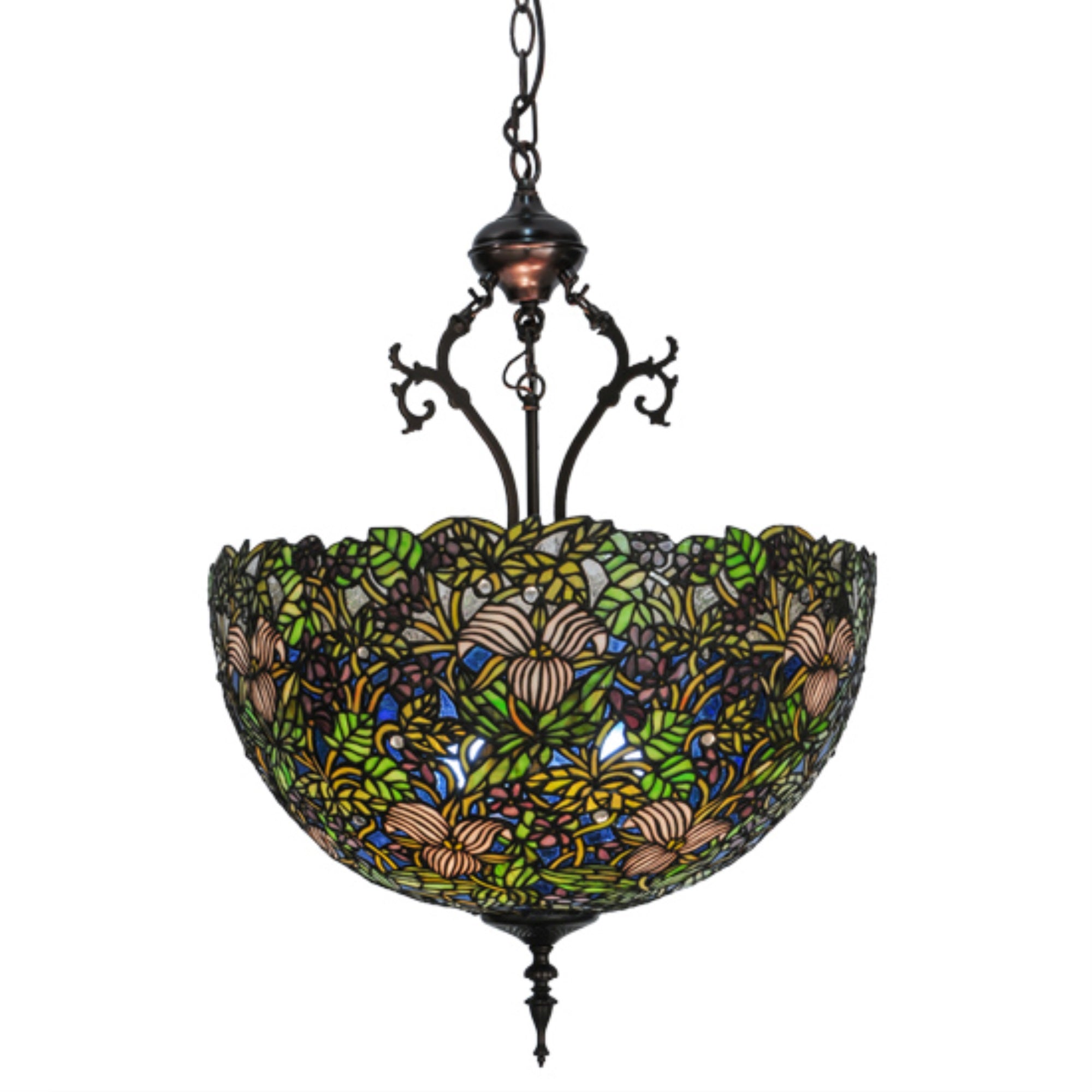 20 inchW Trillium & Violet Inverted Pendant
