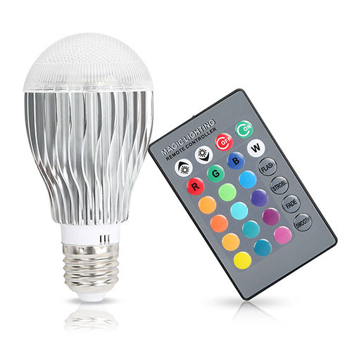 Gpct Led Color Changing Bulb, 9W, 64 Brightness Levels, 5 Modes - Multi-Colored, 1 Pack