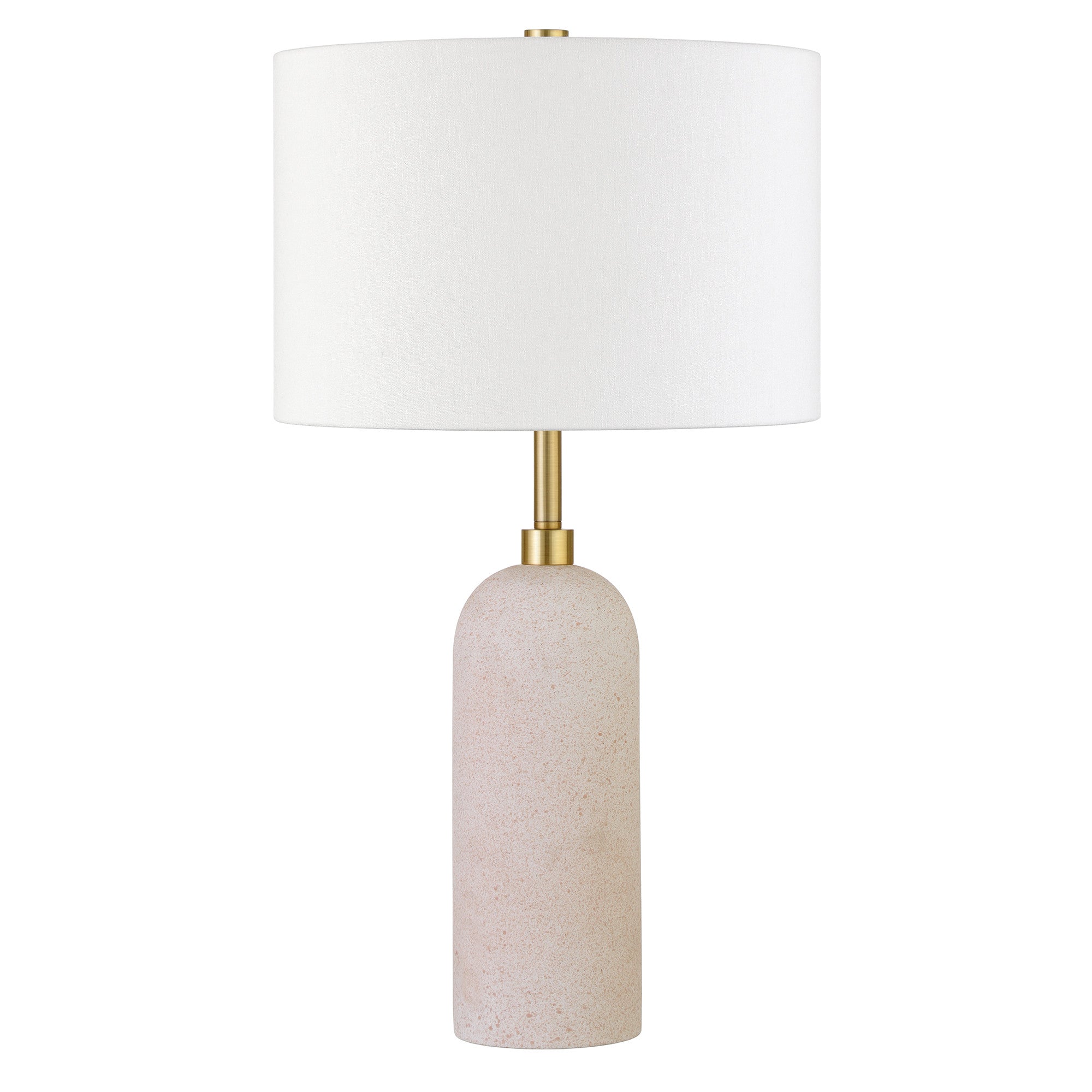 22 Sand ceramic Table Lamp With White Drum Shade