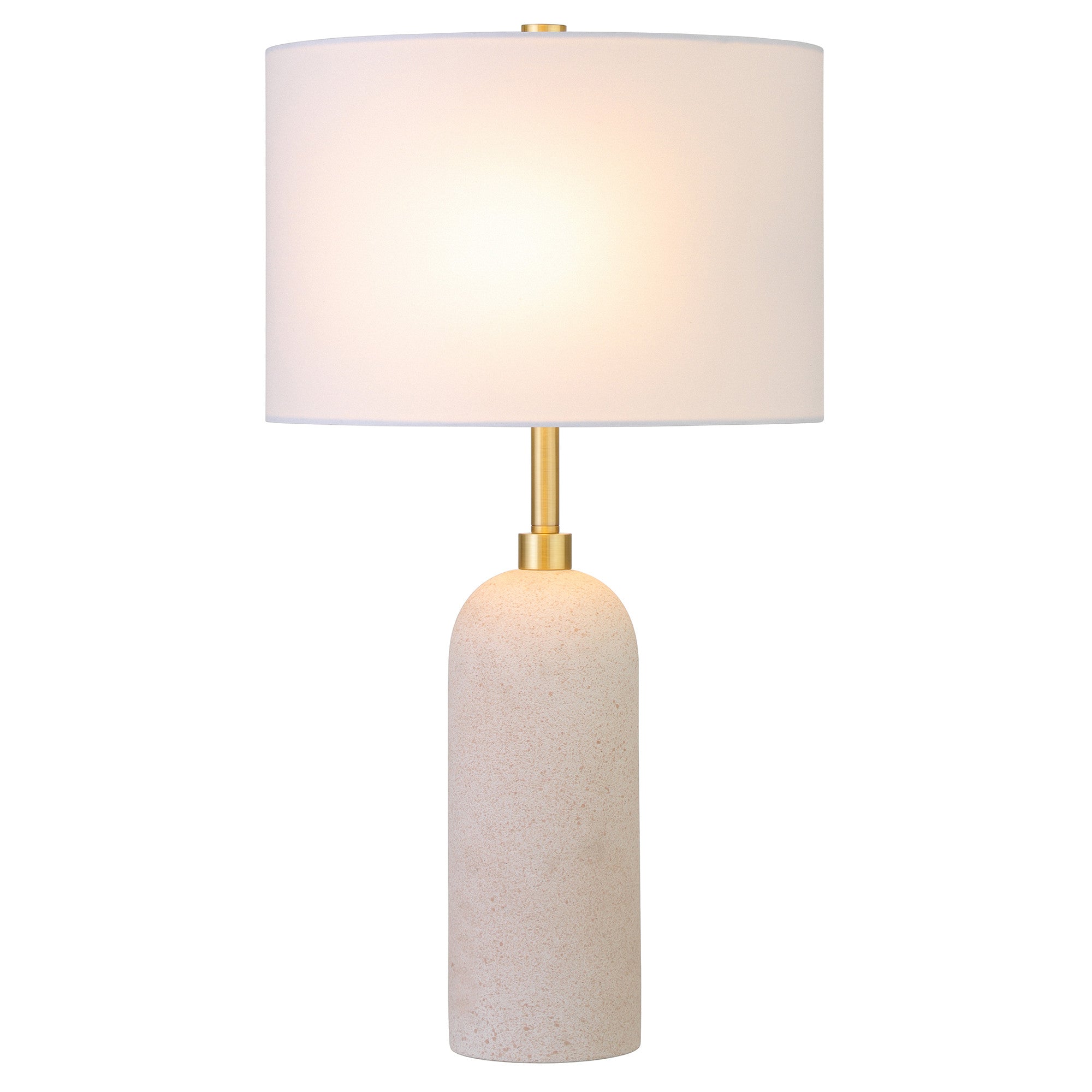 22 Sand ceramic Table Lamp With White Drum Shade