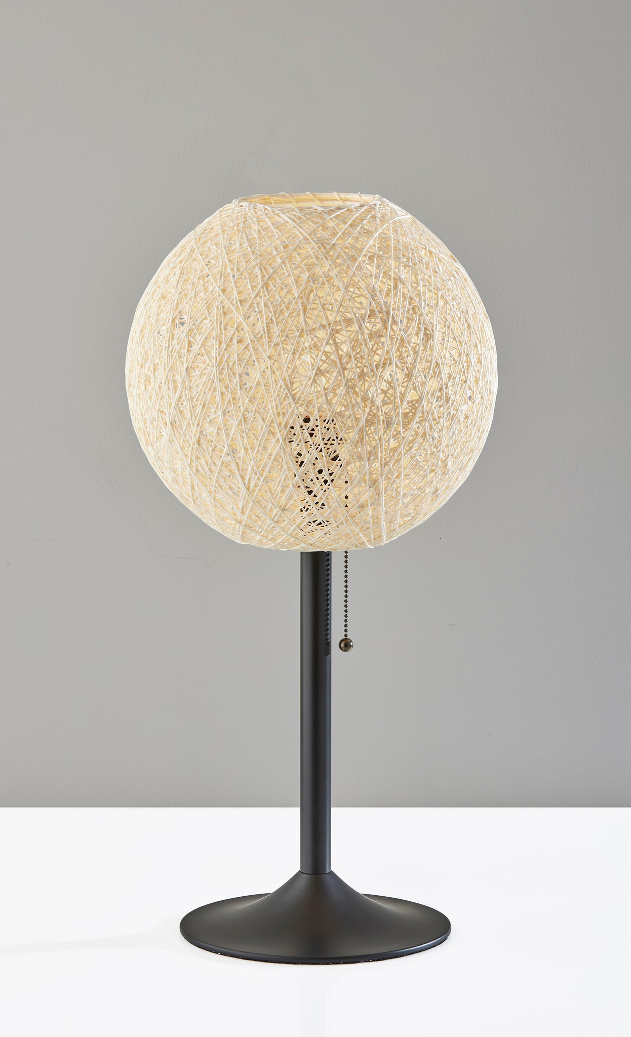 24'' Antiqued Bronze Metal Candlestick Table Lamp With Off White Globe Shade