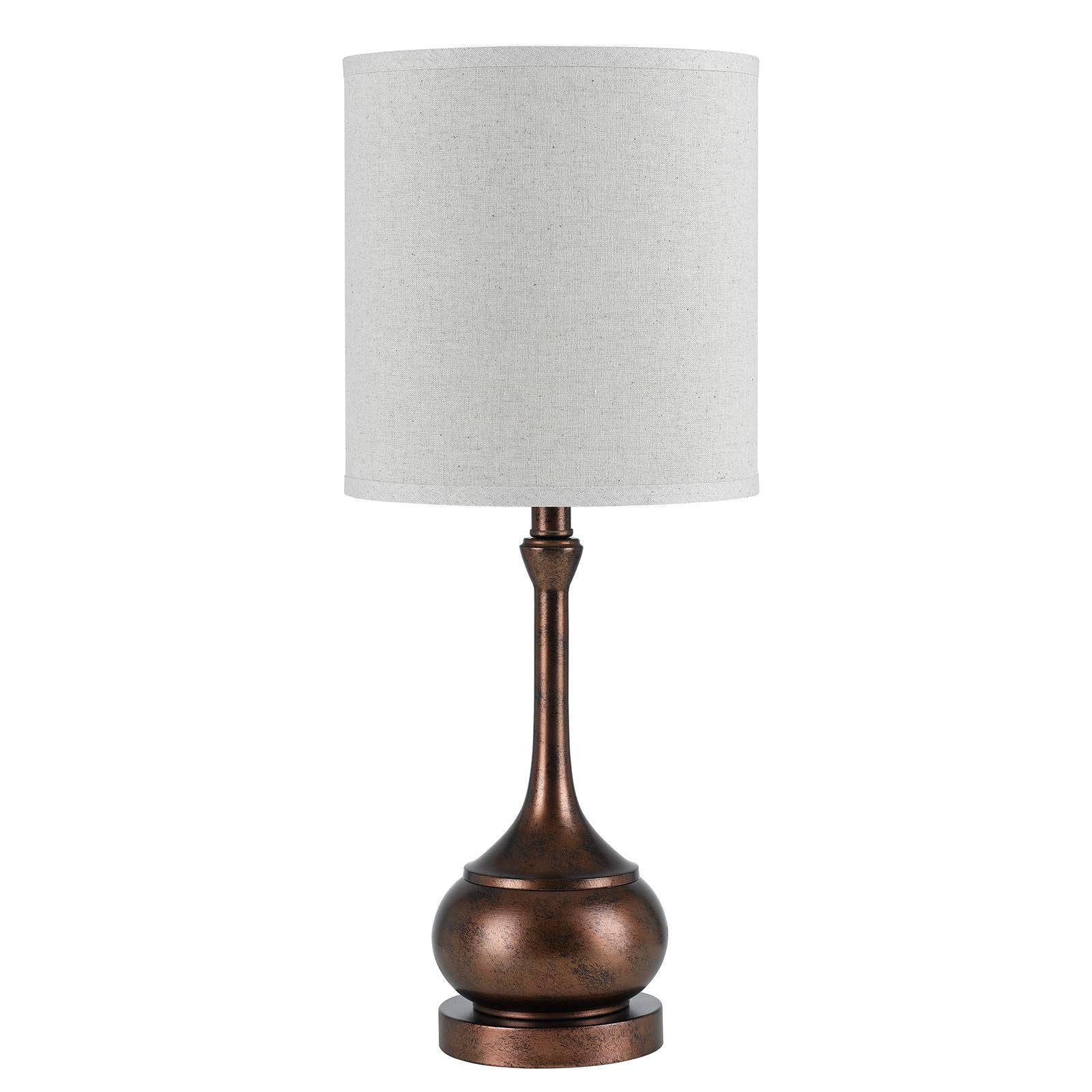 25 Rust Metal Table Lamp With Sand Drum Shade