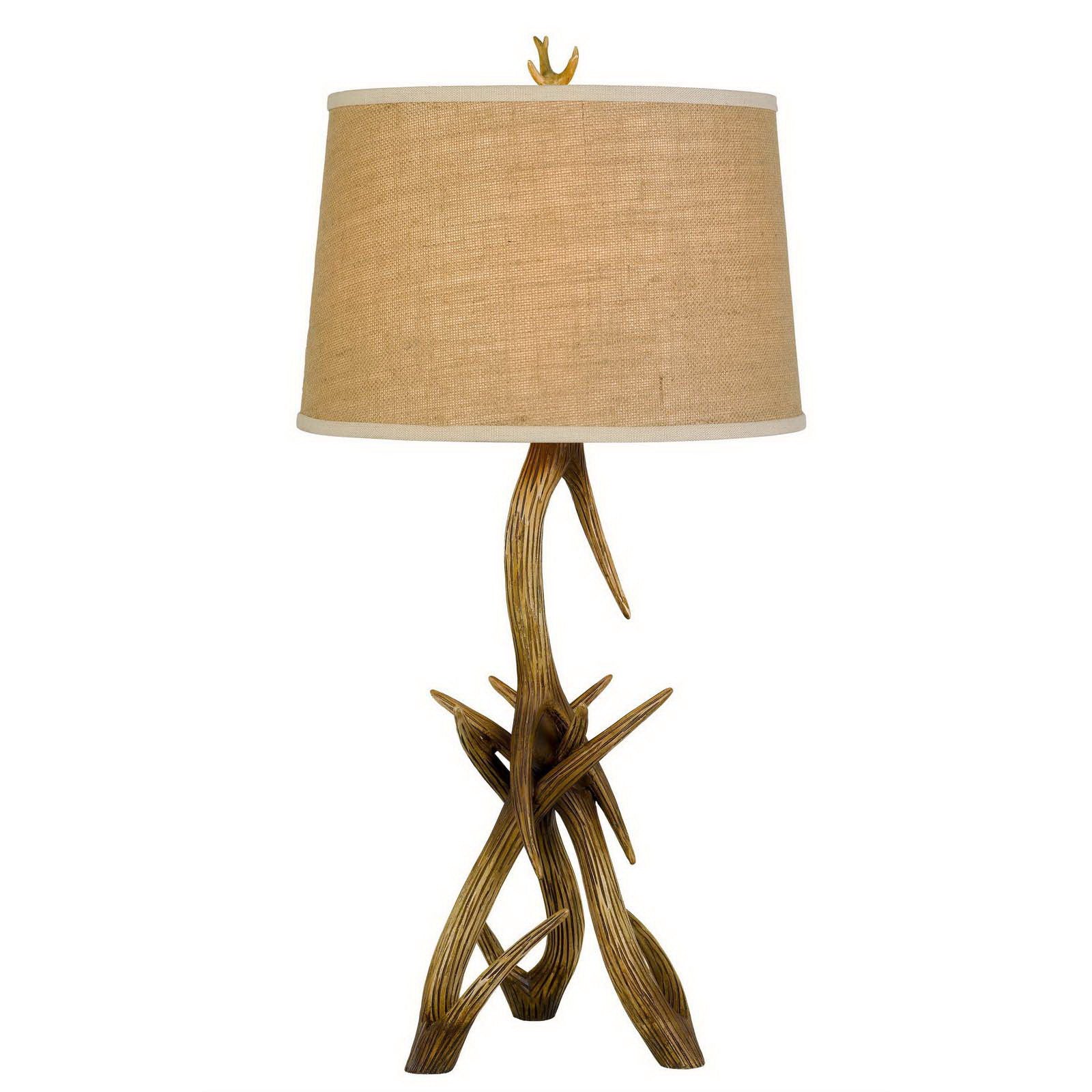 33'' Brown Antlers Table Lamp With Brown Empire Shade