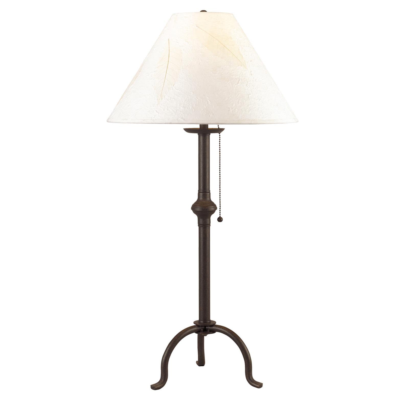 32 Black Metal Table Lamp With Off White Empire Shade