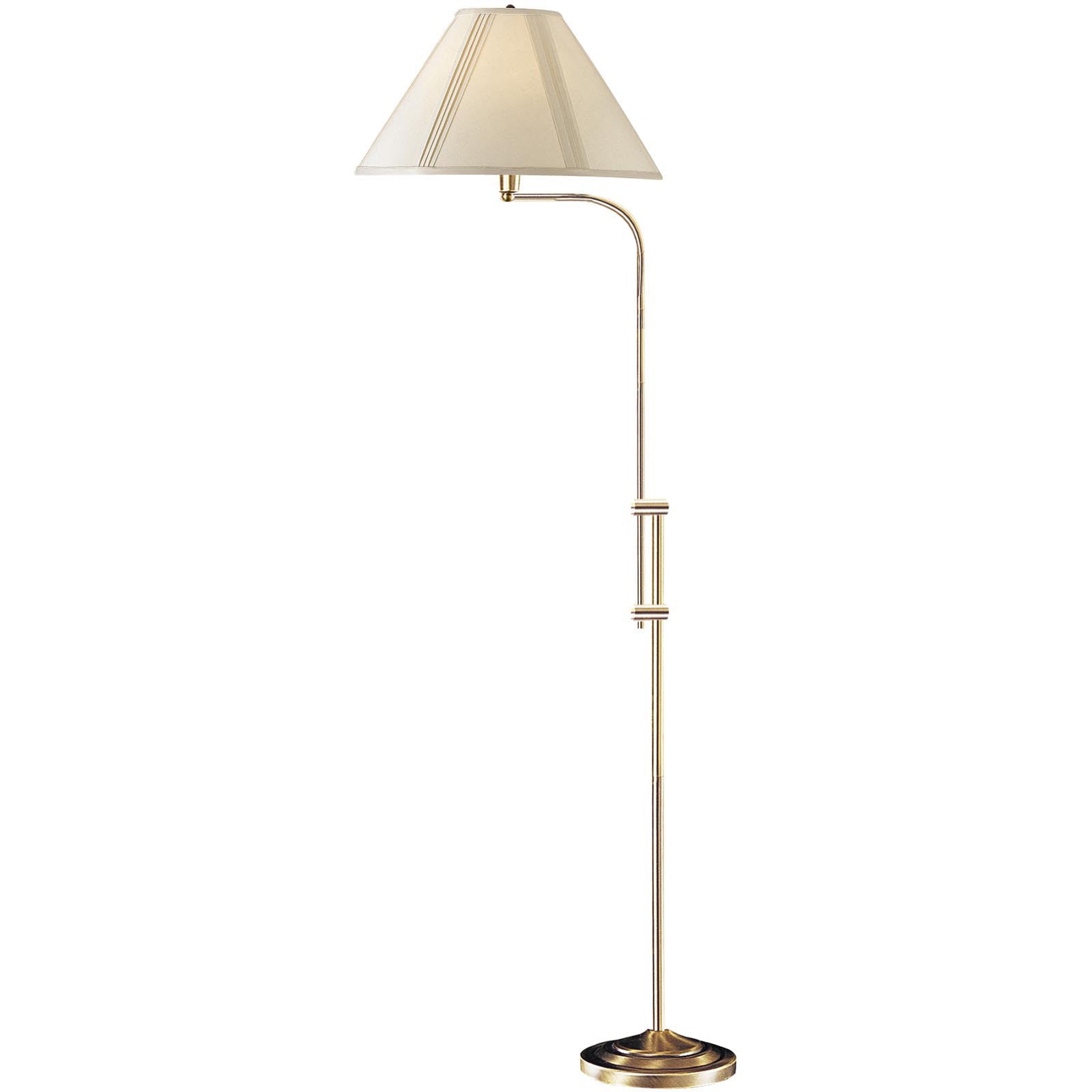 68 Bronze Adjustable Traditional Shaped Floor Lamp With Beige Empire Shade