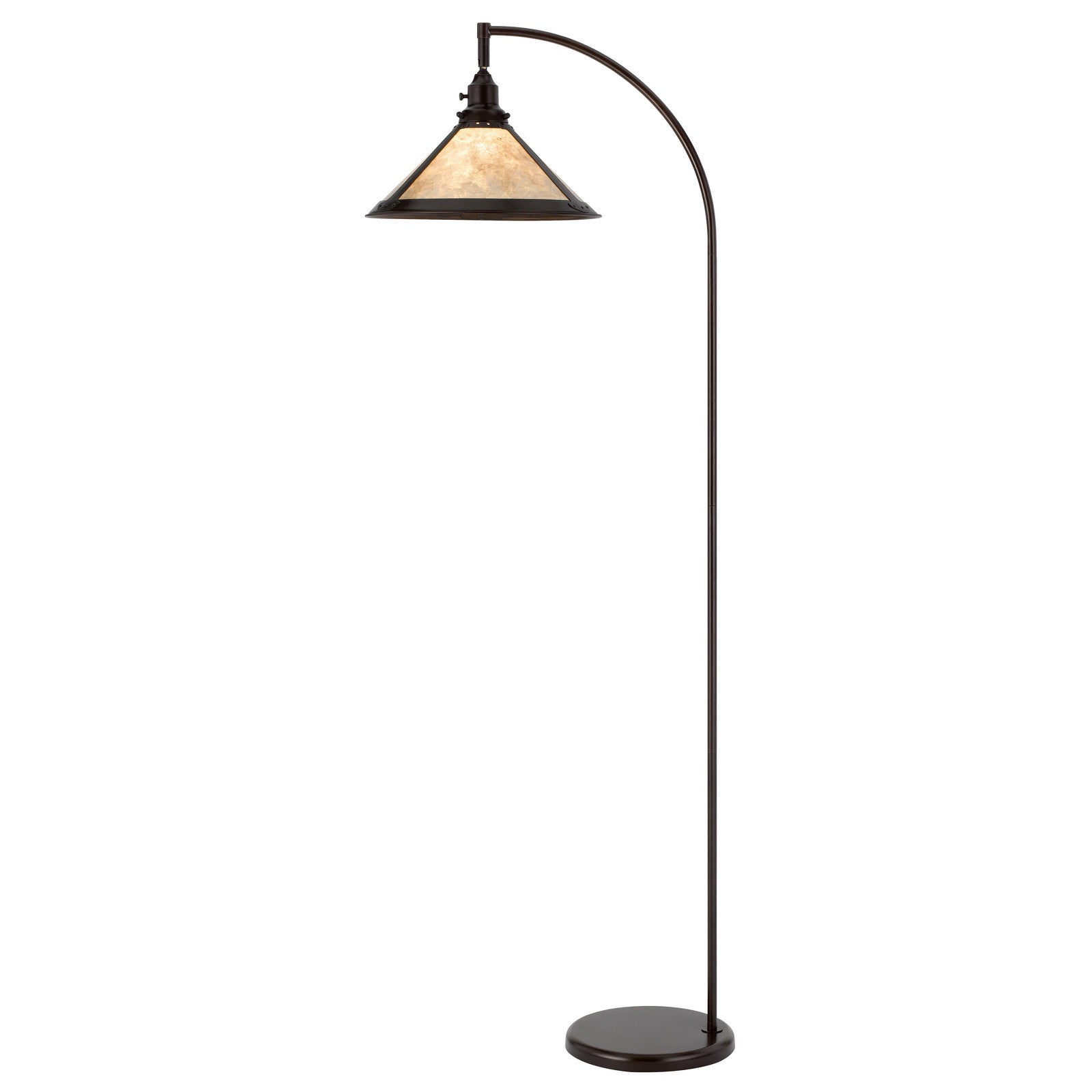 HomeRoots 65 in. Bronze Traditional Floor Lamp with White Empire Shade - Metal Construction