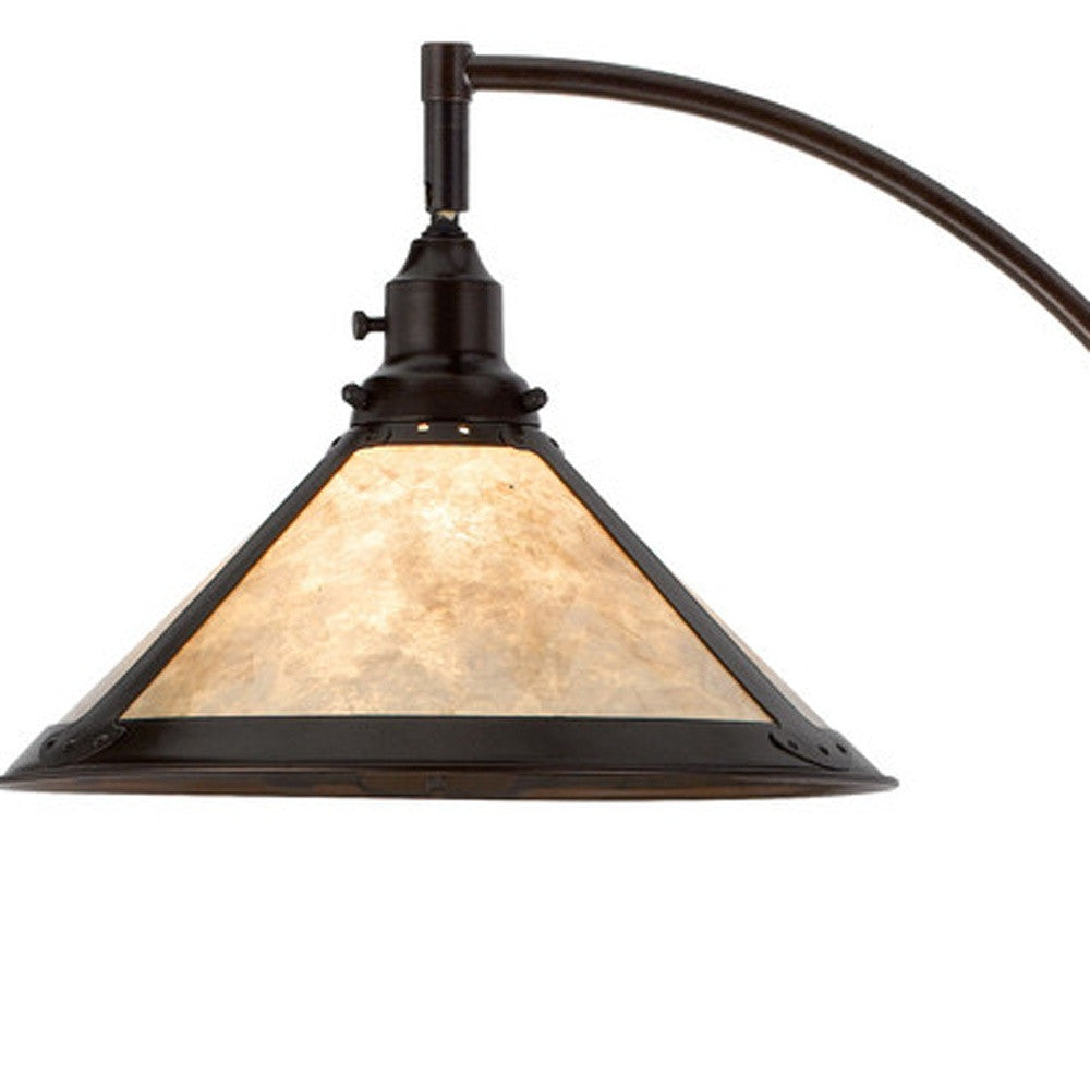 HomeRoots 65 in. Bronze Traditional Floor Lamp with White Empire Shade - Metal Construction