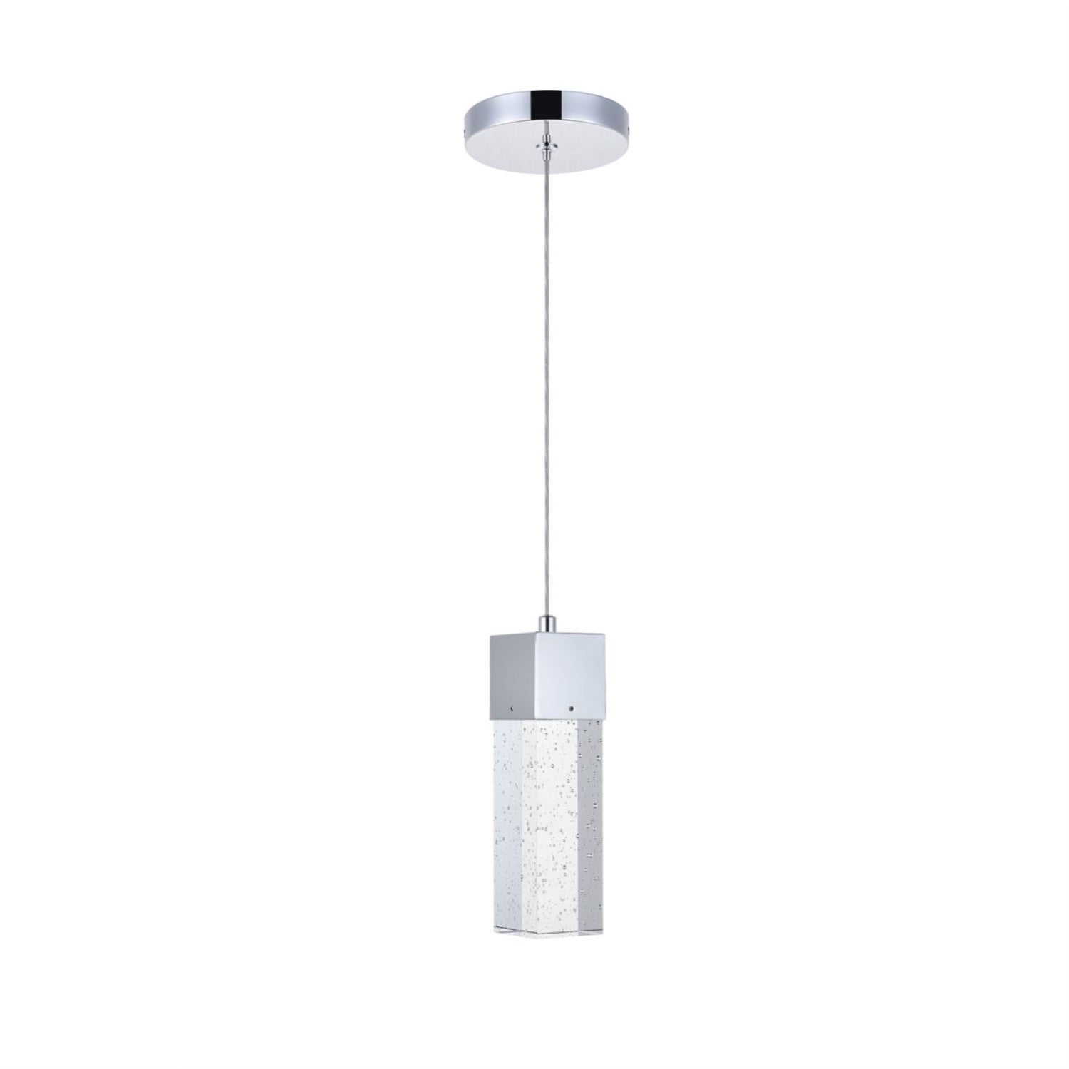 Elegant Lighting LED Pendant Light, Chrome, Glass, 5inL x 5inW x 9inH, Model 5300D4C